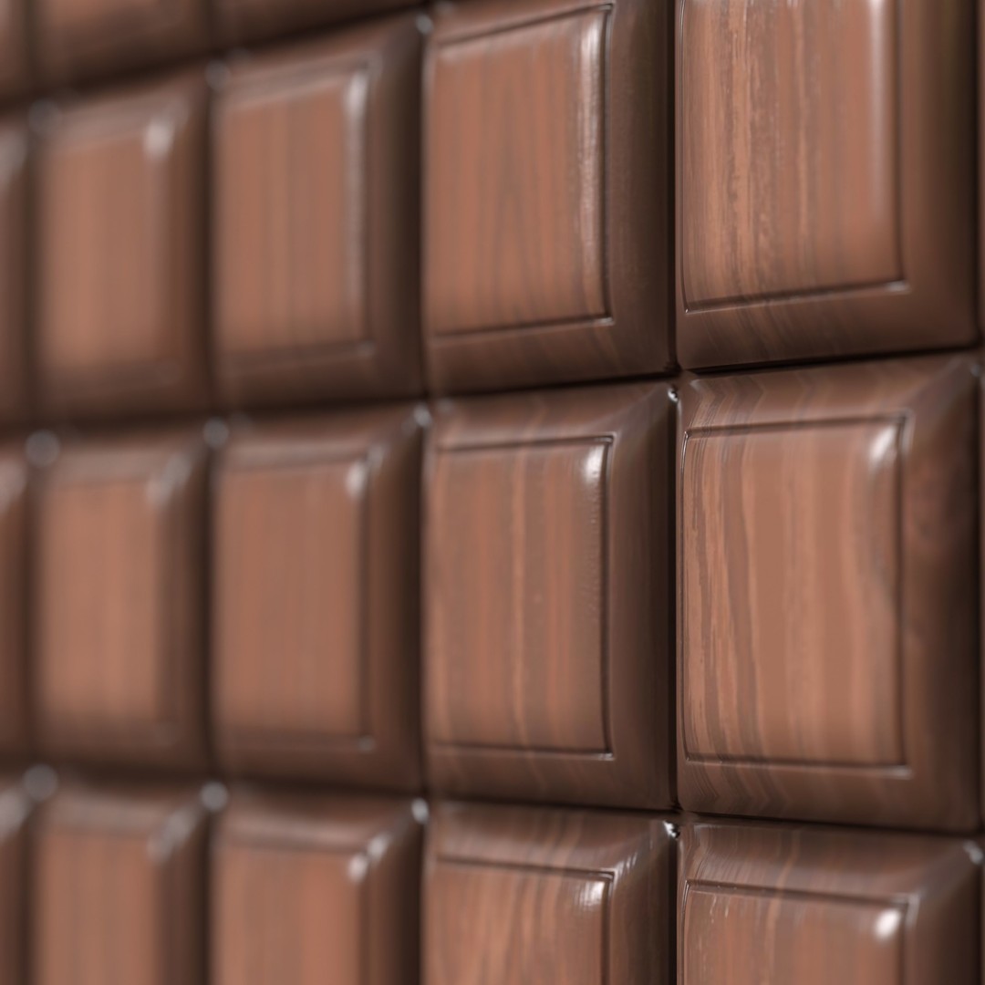 Wooden Wall Panel 3D Model – PBR Texture, 4 Color Variants - View 18