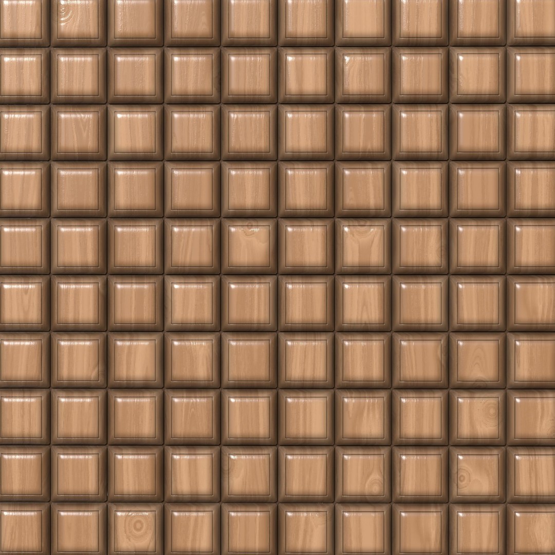 Wooden Wall Panel 3D Model – PBR Texture, 4 Color Variants - View 8