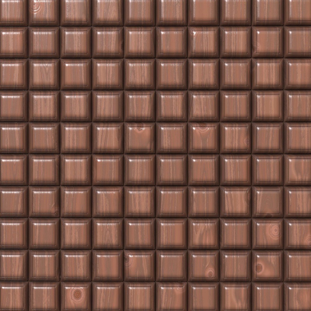 Wooden Wall Panel 3D Model – PBR Texture, 4 Color Variants - View 9