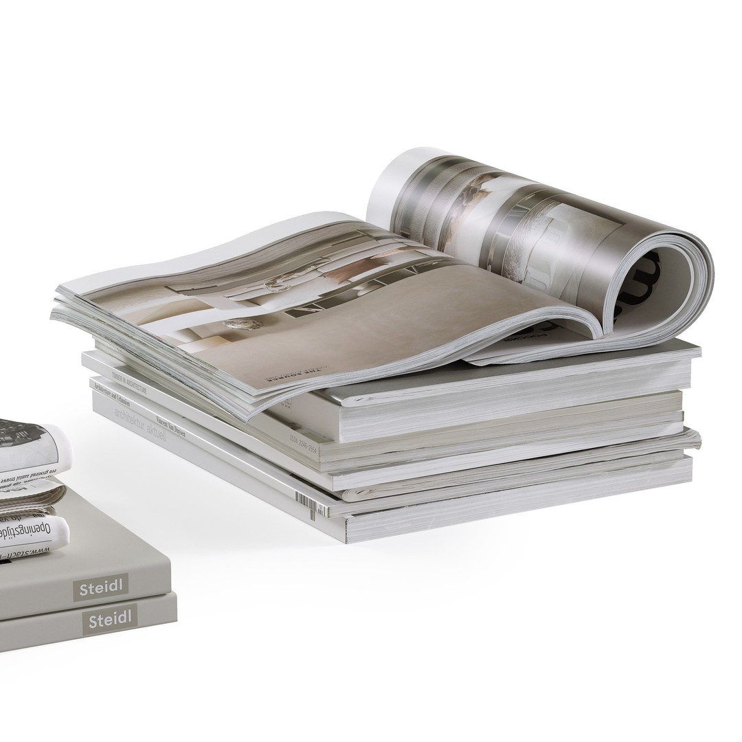 Coffee Table Books 3D Model – Realistic Decor Set, PBR Textures - View 3