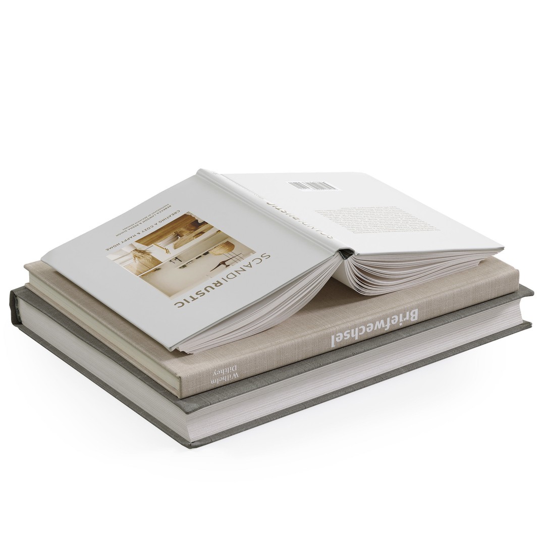 Coffee Table Books 3D Model – Realistic Decor Set, PBR Textures - View 8