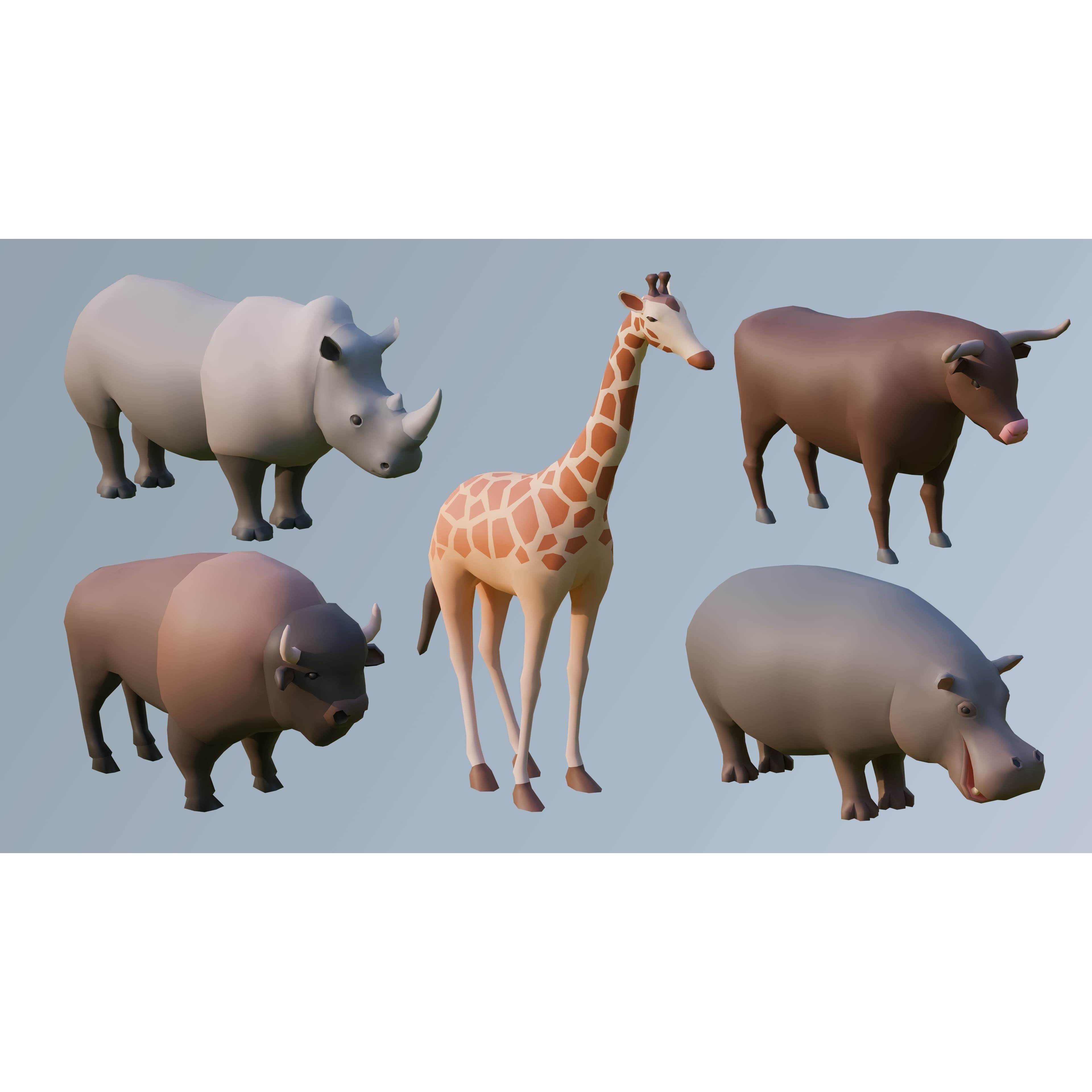 Animals - Low-Poly Game-Ready 3D Model - View 10