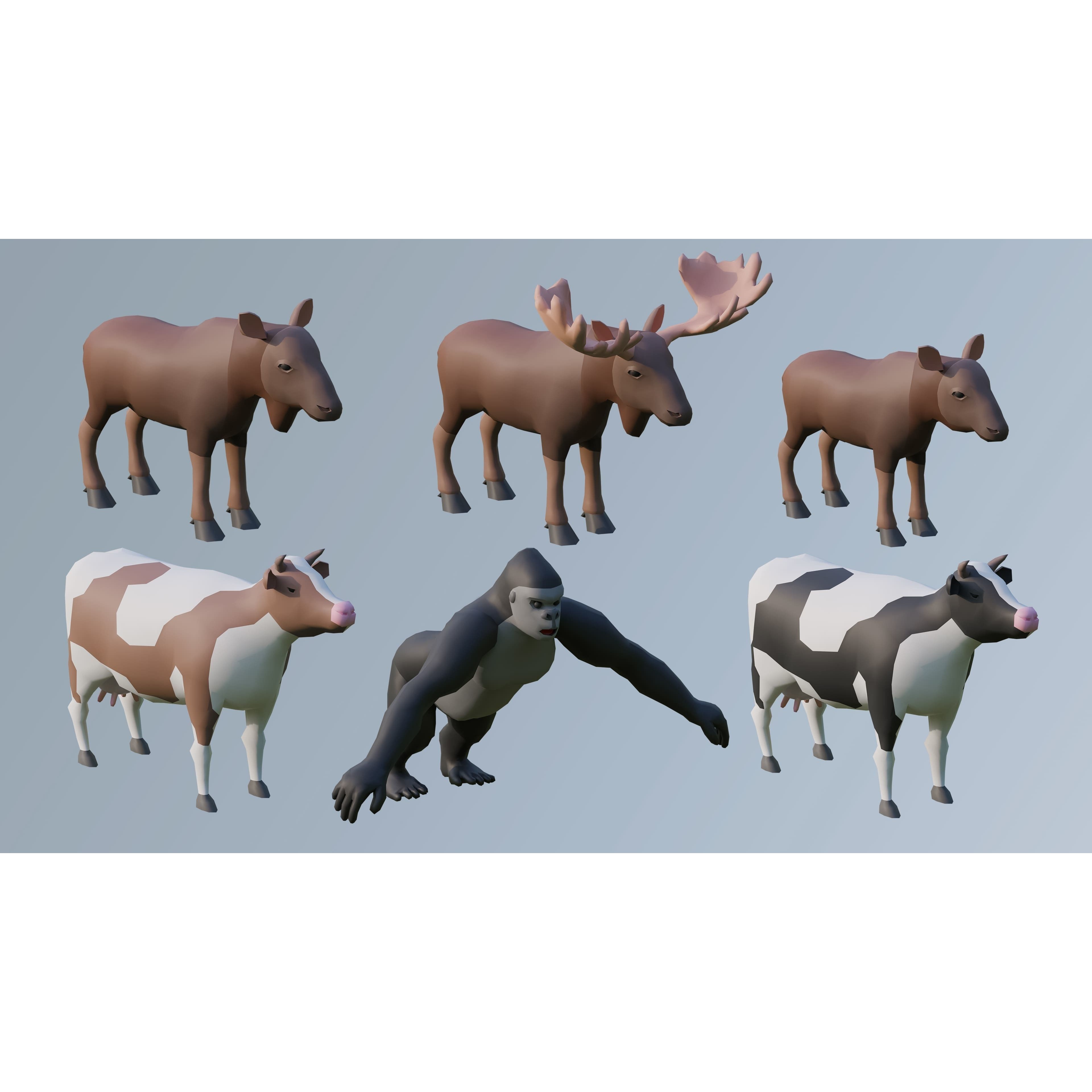 Animals - Low-Poly Game-Ready 3D Model - View 15