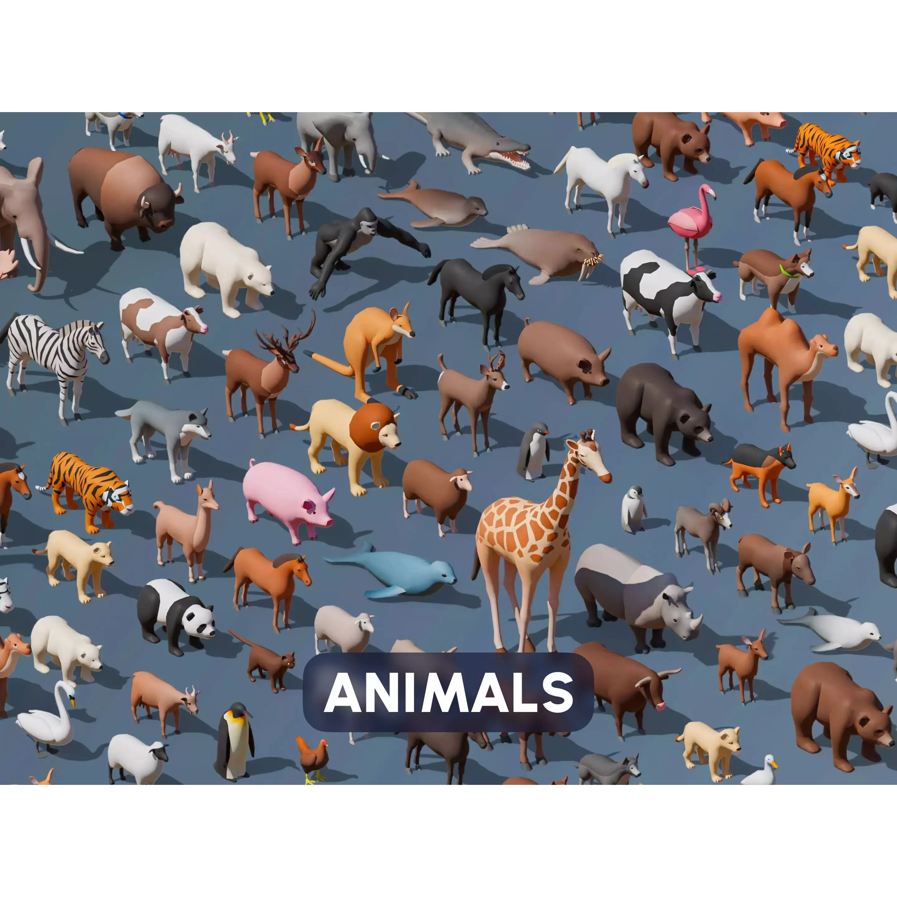 Animals - Low-Poly Game-Ready 3D Model - View 2