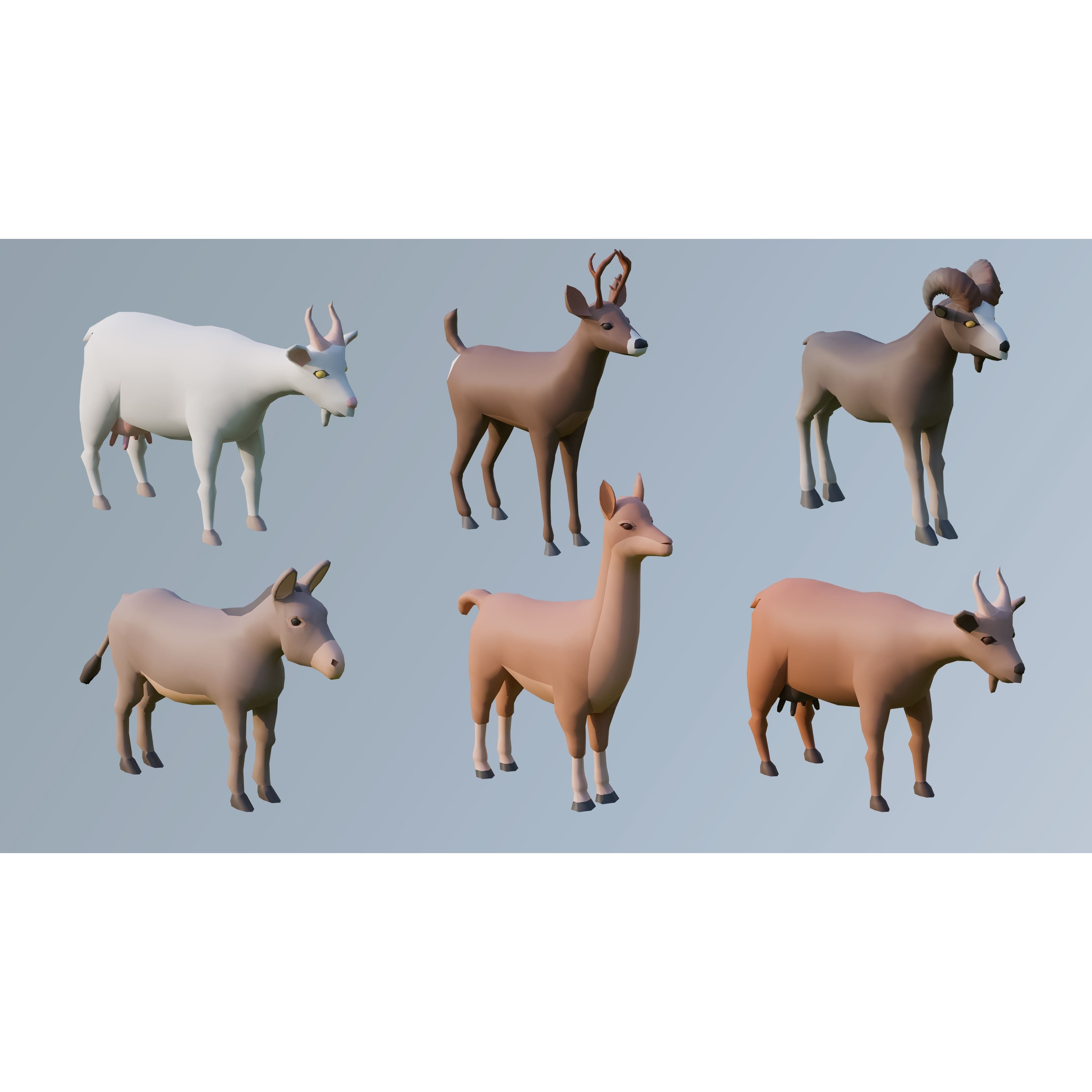 Animals - Low-Poly Game-Ready 3D Model - View 21