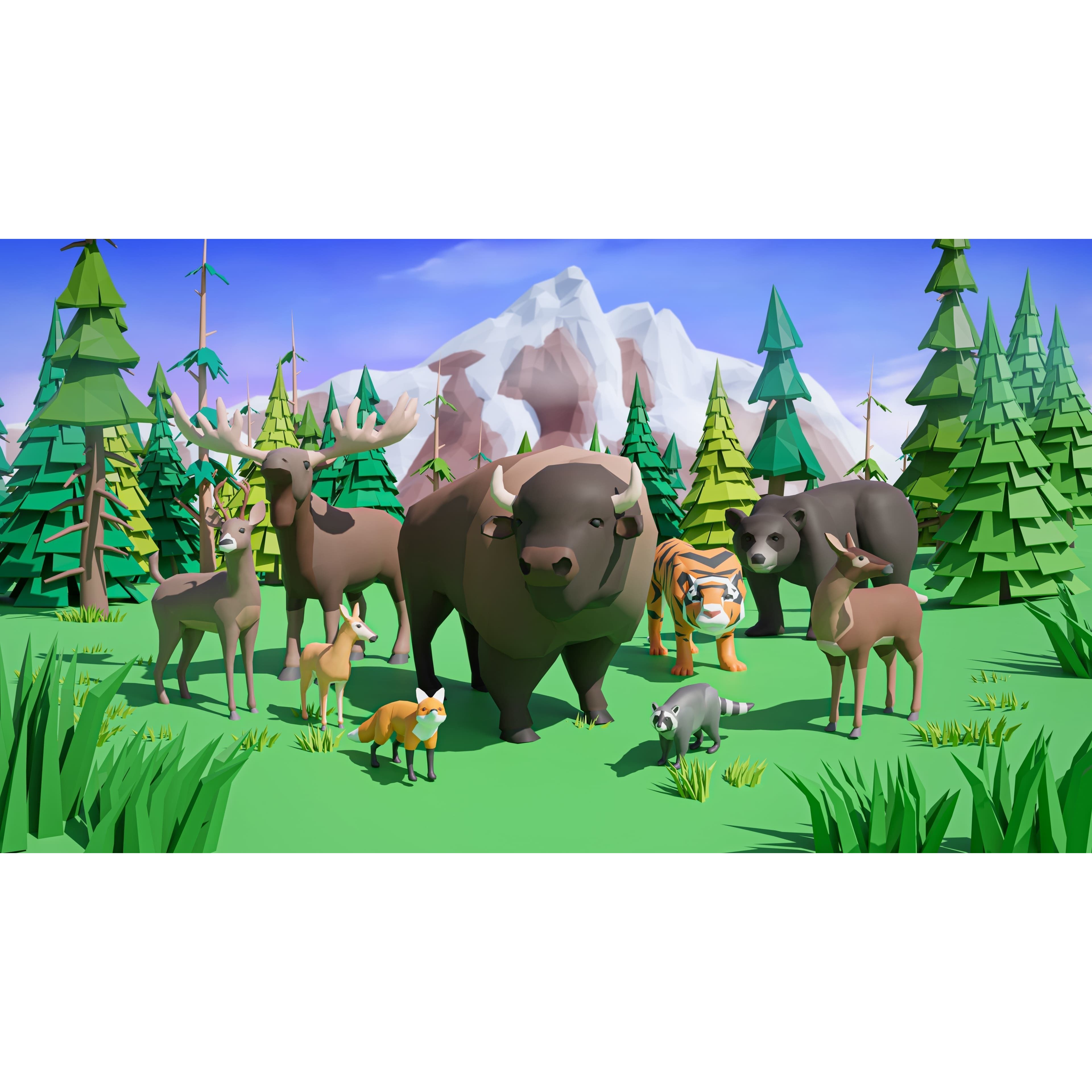 Animals - Low-Poly Game-Ready 3D Model - View 4