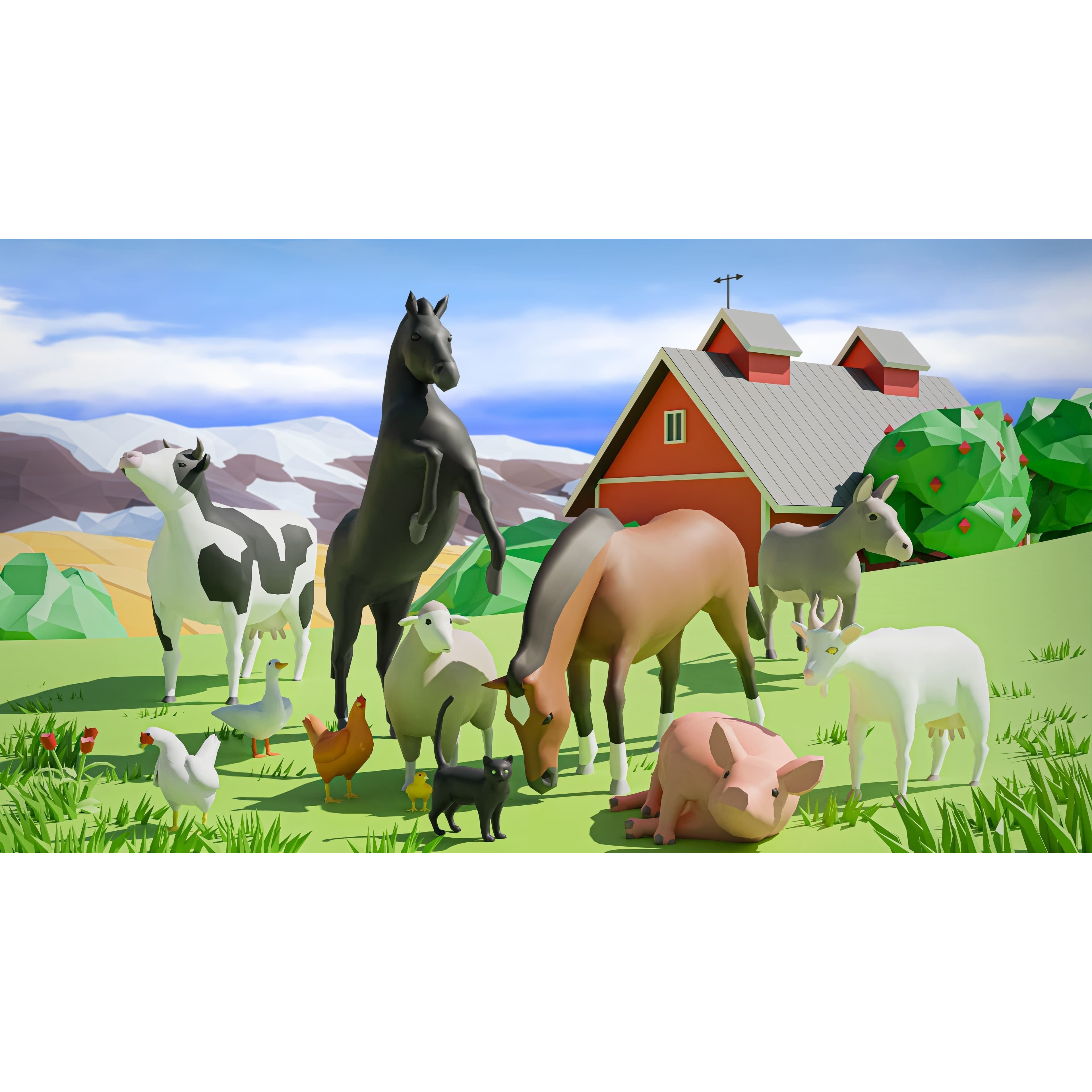 Animals - Low-Poly Game-Ready 3D Model - View 6