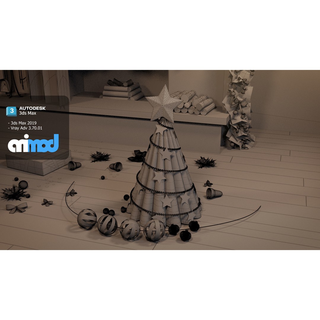 Christmas Home Decor 3D Model – Festive Interior Asset, FBX & Max - View 10