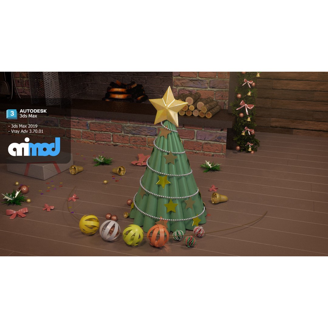 Christmas Home Decor 3D Model – Festive Interior Asset, FBX & Max - View 5