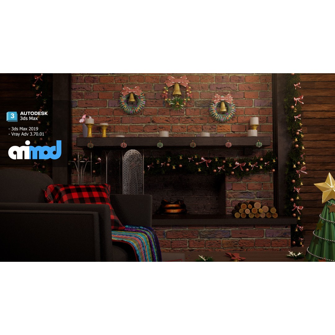 Christmas Home Decor 3D Model – Festive Interior Asset, FBX & Max - View 6