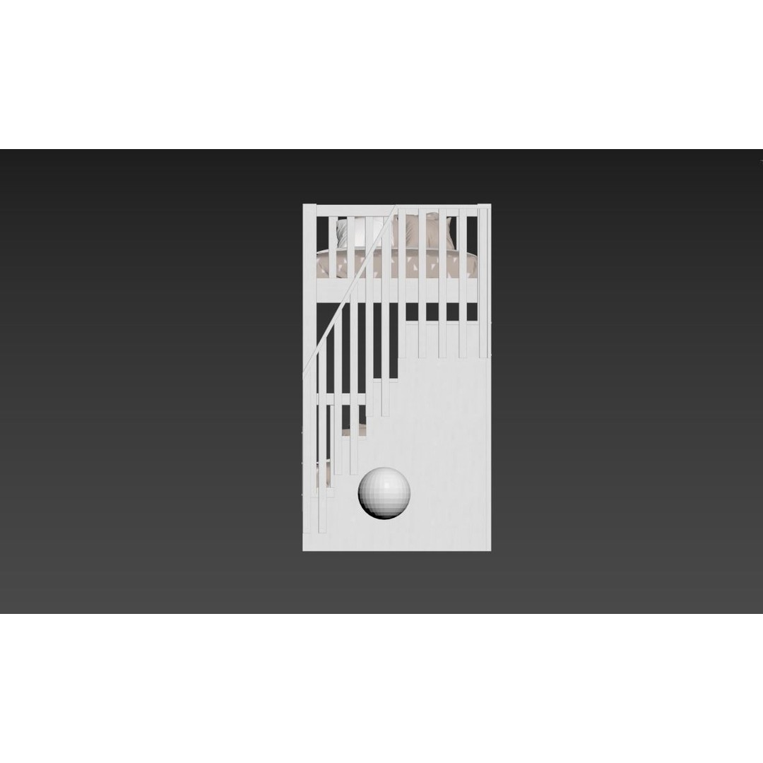 Bunk Bed 3D Model – Children's Furniture with Textures, FBX, MAX - View 12