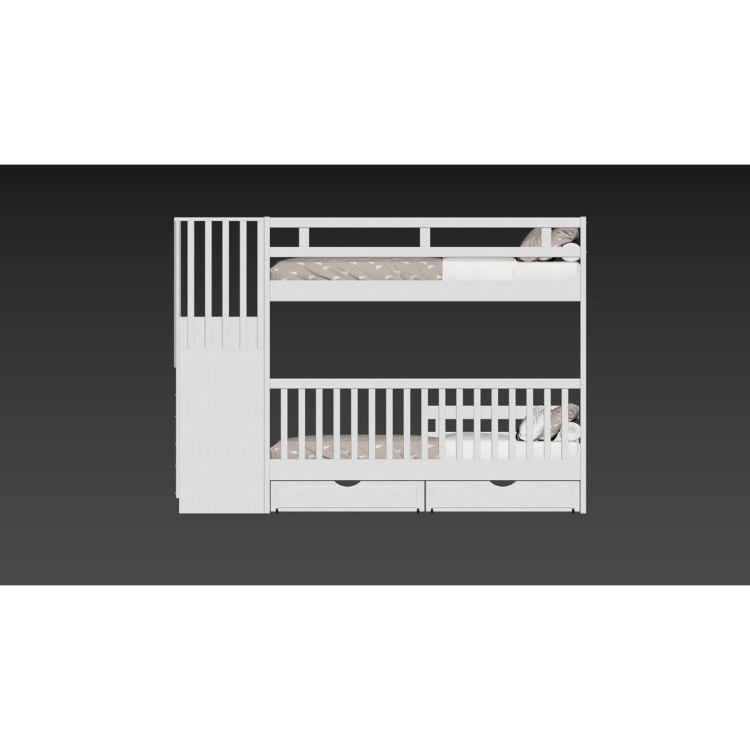 Bunk Bed 3D Model – Children's Furniture with Textures, FBX, MAX - View 14