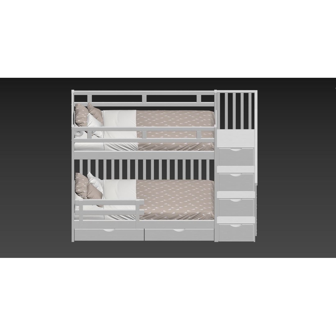 Bunk Bed 3D Model – Children's Furniture with Textures, FBX, MAX - View 17