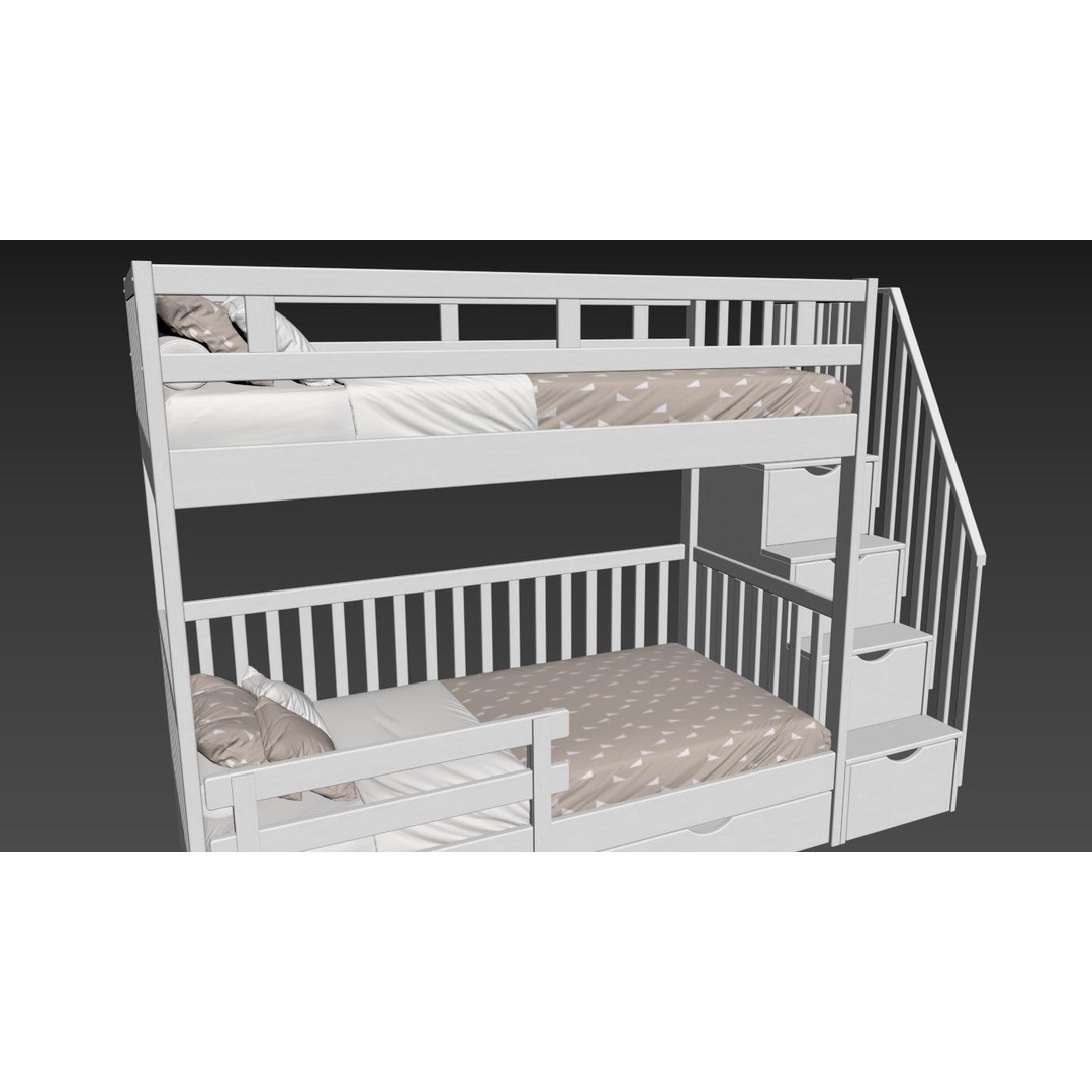 Bunk Bed 3D Model – Children's Furniture with Textures, FBX, MAX - View 19