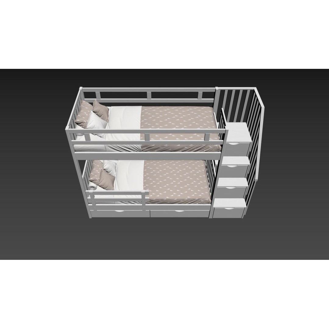 Bunk Bed 3D Model – Children's Furniture with Textures, FBX, MAX - View 27