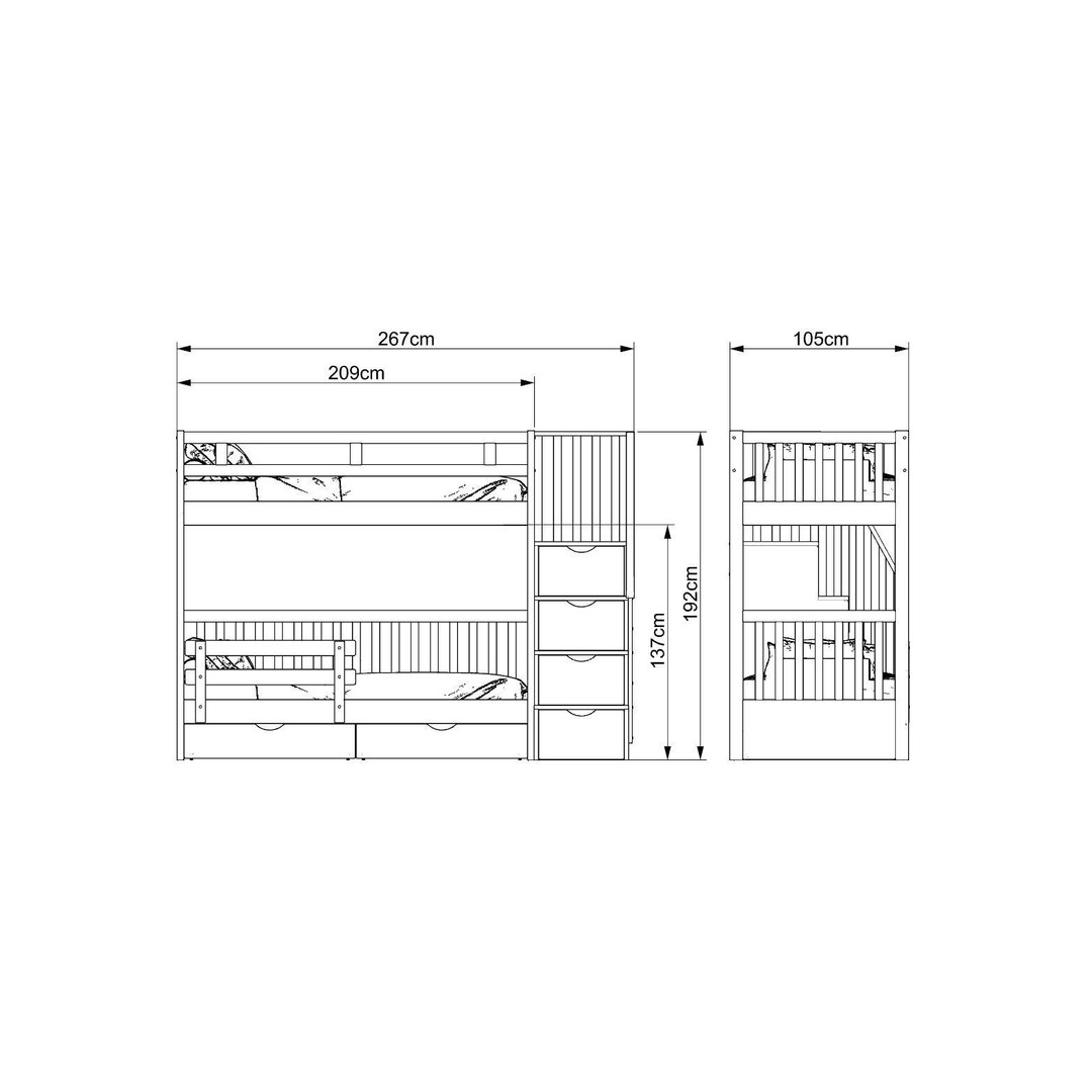 Bunk Bed 3D Model – Children's Furniture with Textures, FBX, MAX - View 3