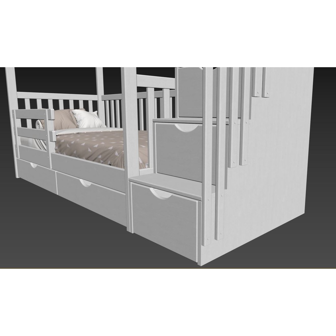 Bunk Bed 3D Model – Children's Furniture with Textures, FBX, MAX - View 34