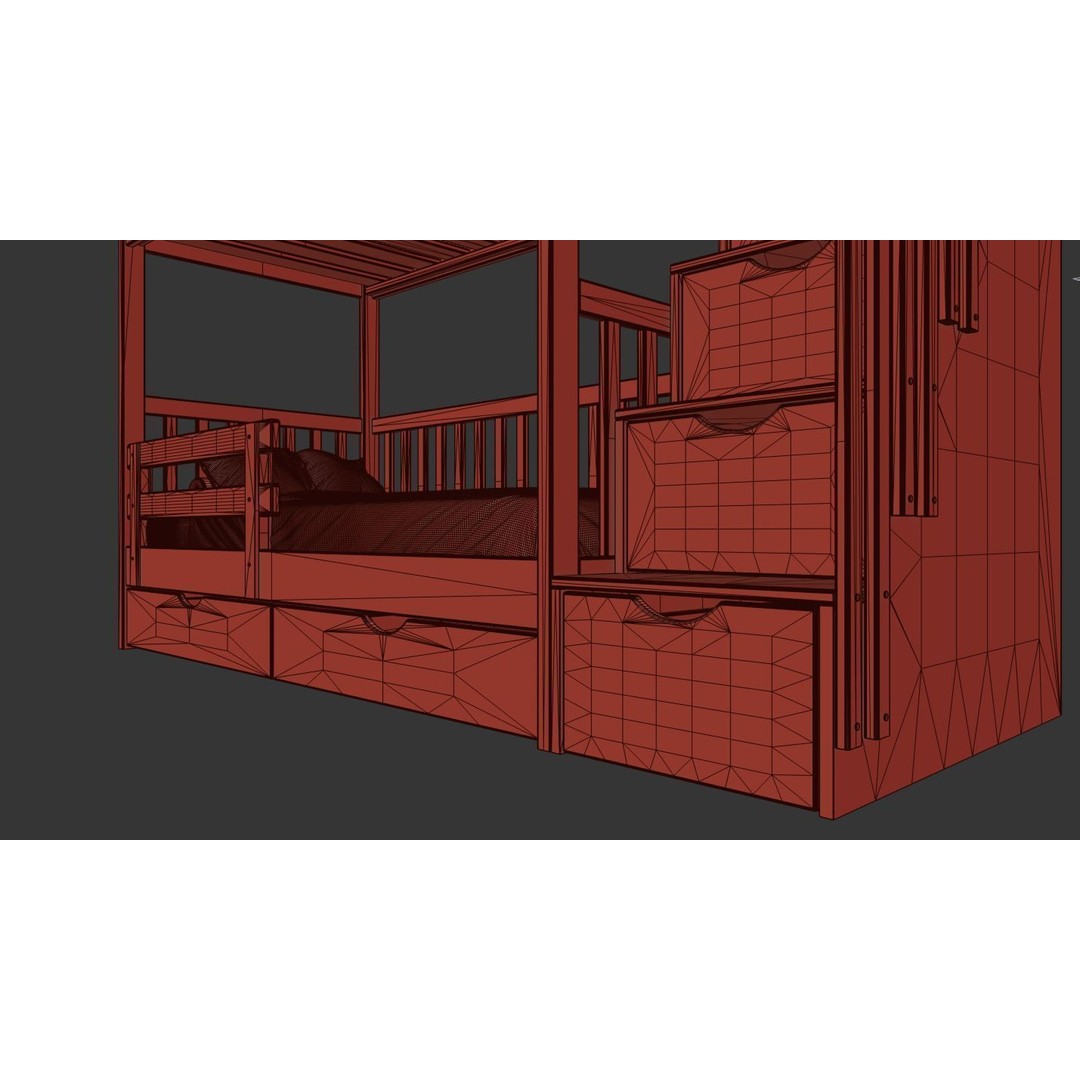 Bunk Bed 3D Model – Children's Furniture with Textures, FBX, MAX - View 38