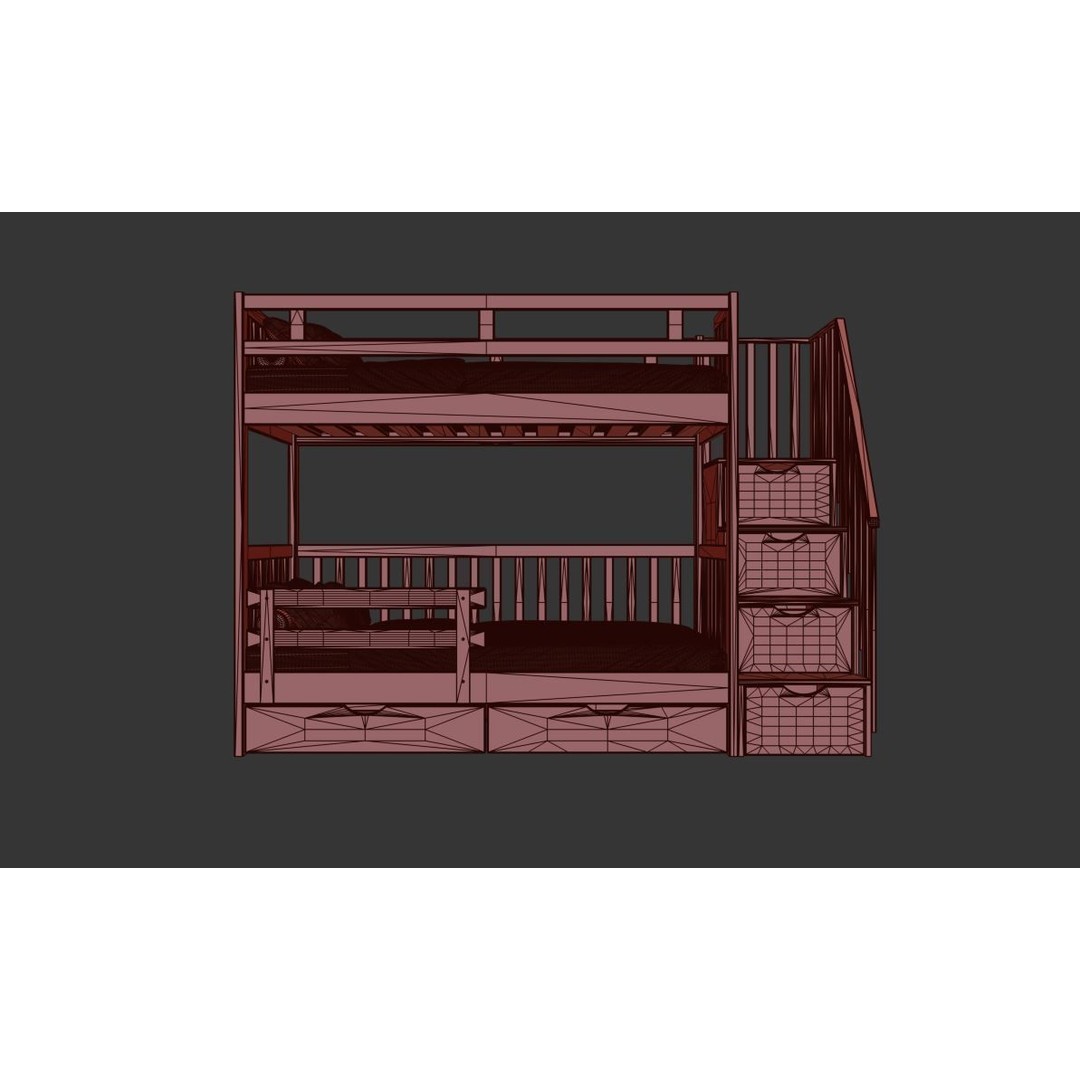Bunk Bed 3D Model – Children's Furniture with Textures, FBX, MAX - View 40