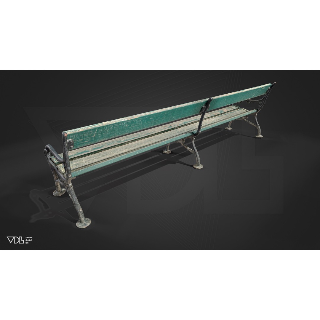 Imperial Street Lamp and Wooden Bench 3D Model – Low Poly PBR Outdoor Asset, FBX - View 10