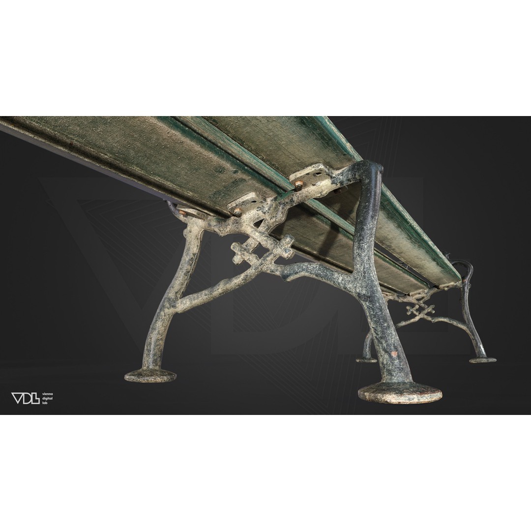 Imperial Street Lamp and Wooden Bench 3D Model – Low Poly PBR Outdoor Asset, FBX - View 13