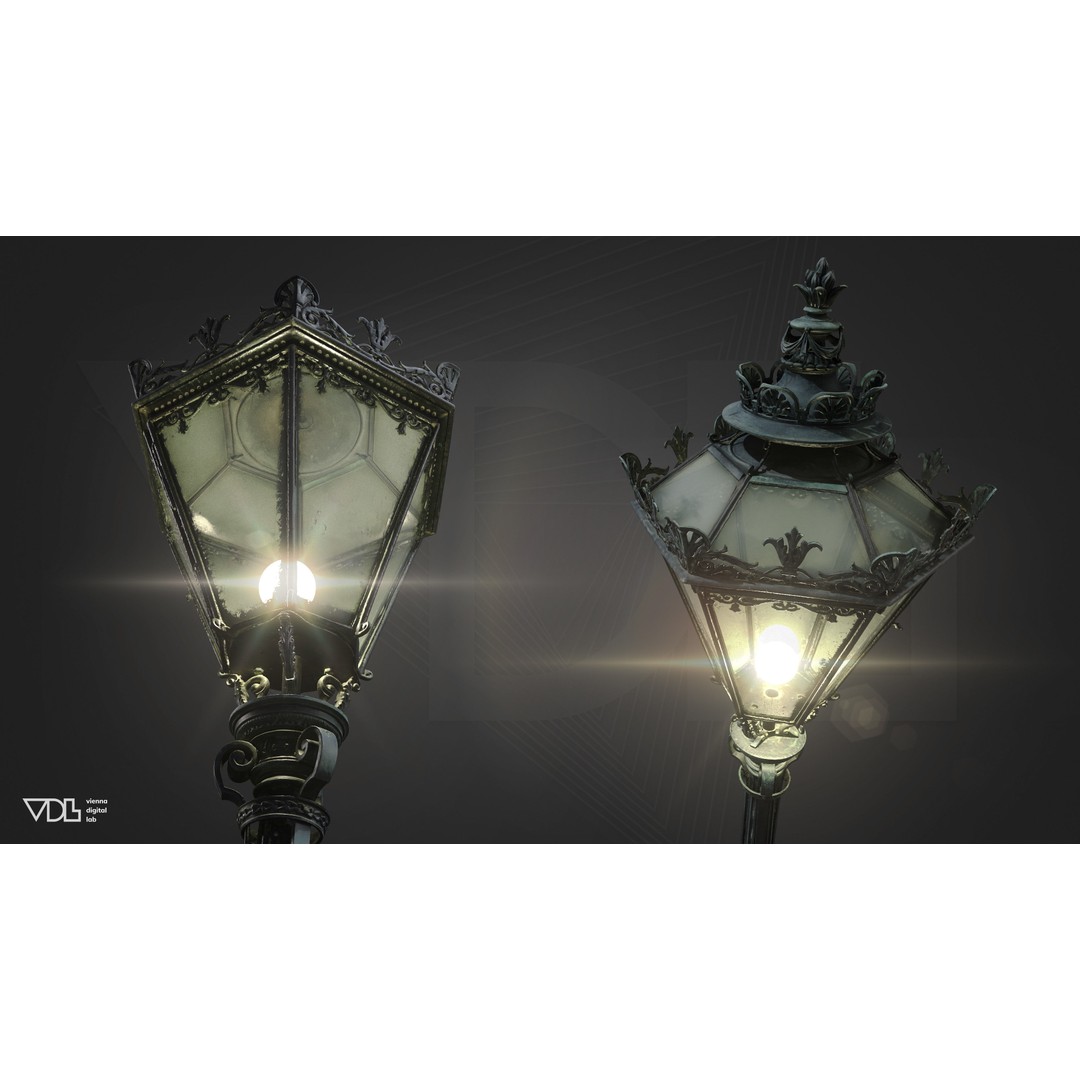Imperial Street Lamp and Wooden Bench 3D Model – Low Poly PBR Outdoor Asset, FBX - View 16