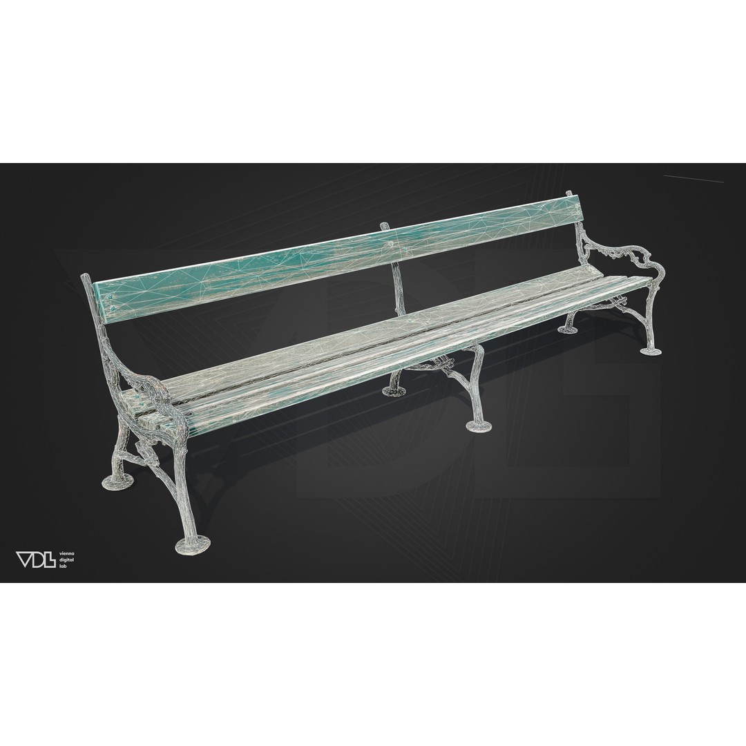 Imperial Street Lamp and Wooden Bench 3D Model – Low Poly PBR Outdoor Asset, FBX - View 19