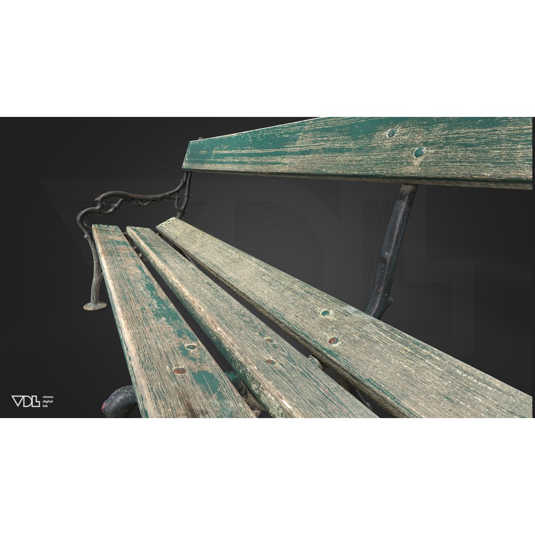 Imperial Street Lamp and Wooden Bench 3D Model – Low Poly PBR Outdoor Asset, FBX - View 25