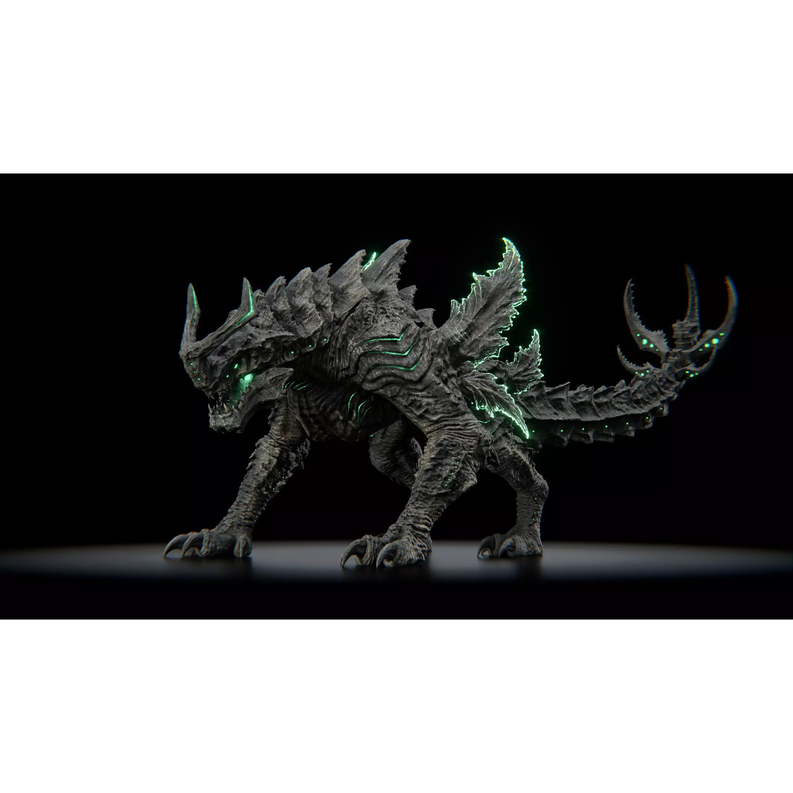 Alien Kaiju Creature - Low-Poly Game-Ready 3D Model - View 10