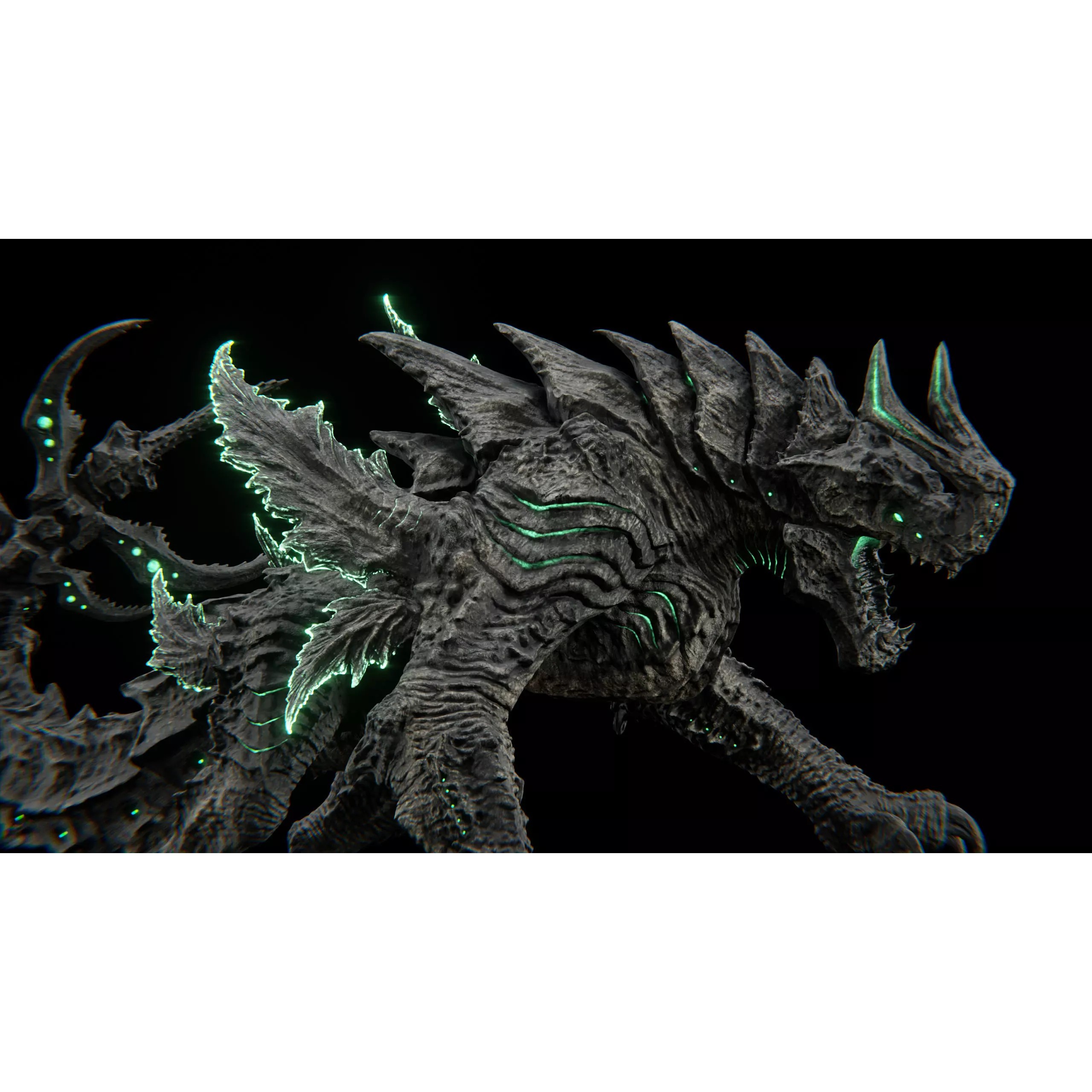 Alien Kaiju Creature - Low-Poly Game-Ready 3D Model - View 11