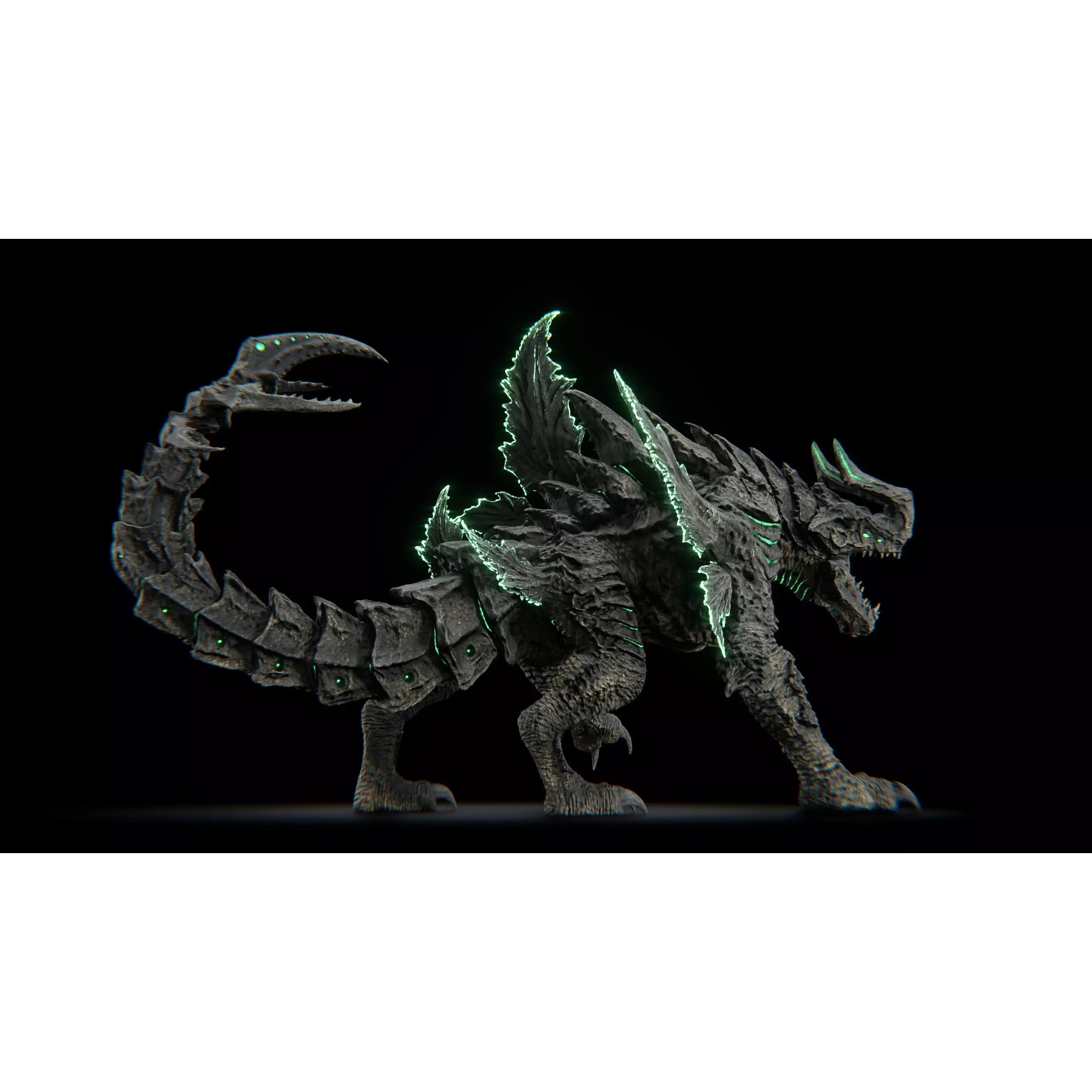 Alien Kaiju Creature - Low-Poly Game-Ready 3D Model - View 12