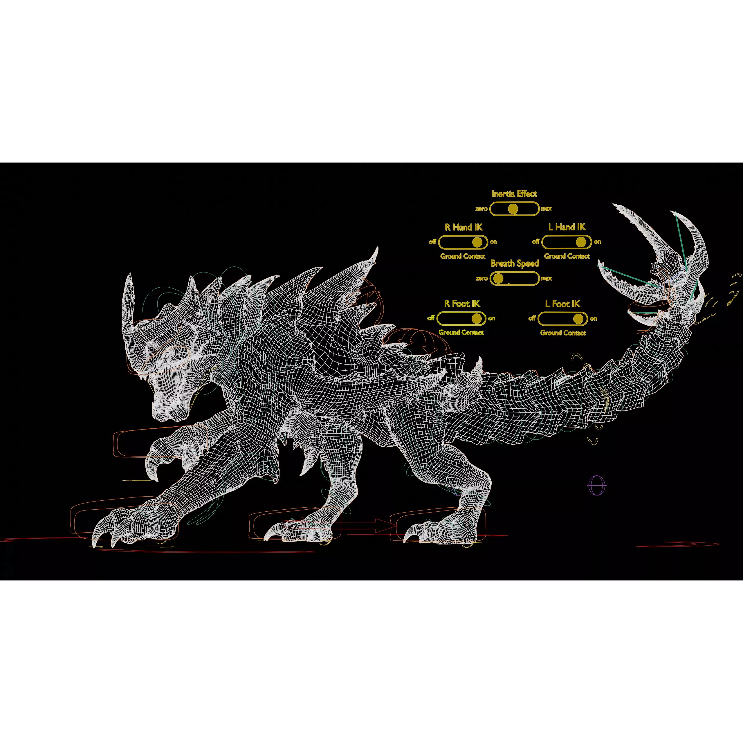 Alien Kaiju Creature - Low-Poly Game-Ready 3D Model - View 17