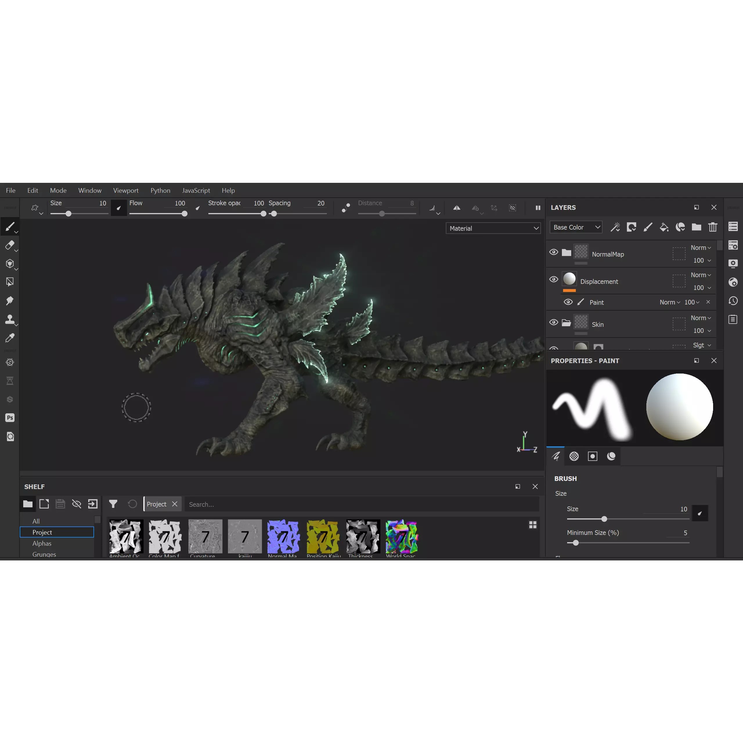 Alien Kaiju Creature - Low-Poly Game-Ready 3D Model - View 19
