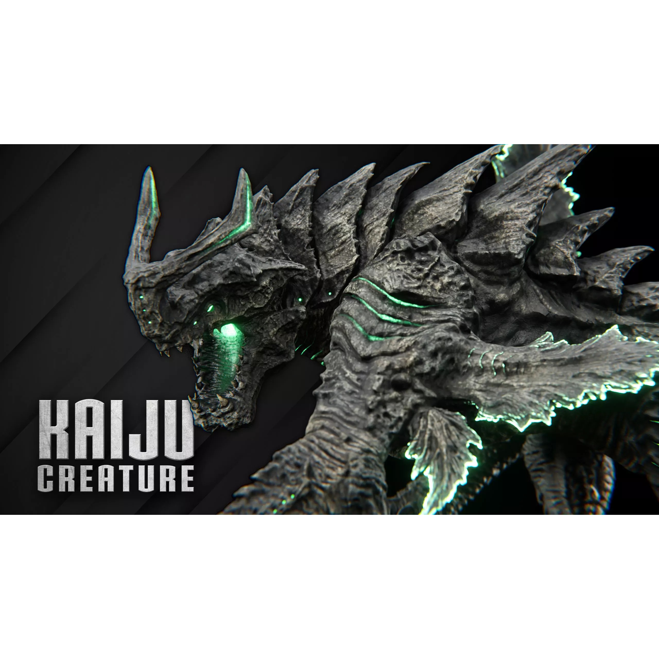 Alien Kaiju Creature - Low-Poly Game-Ready 3D Model - View 2