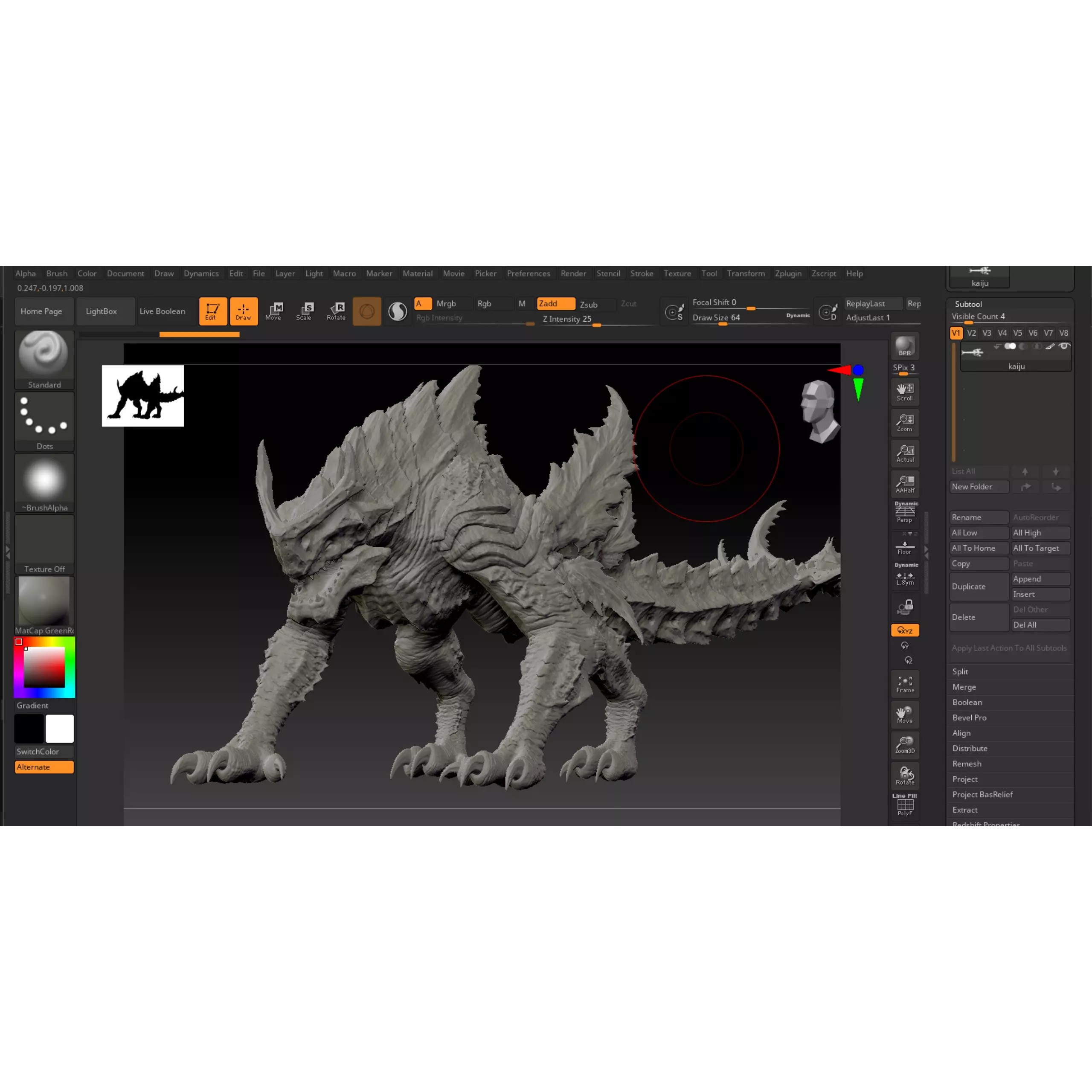Alien Kaiju Creature - Low-Poly Game-Ready 3D Model - View 20