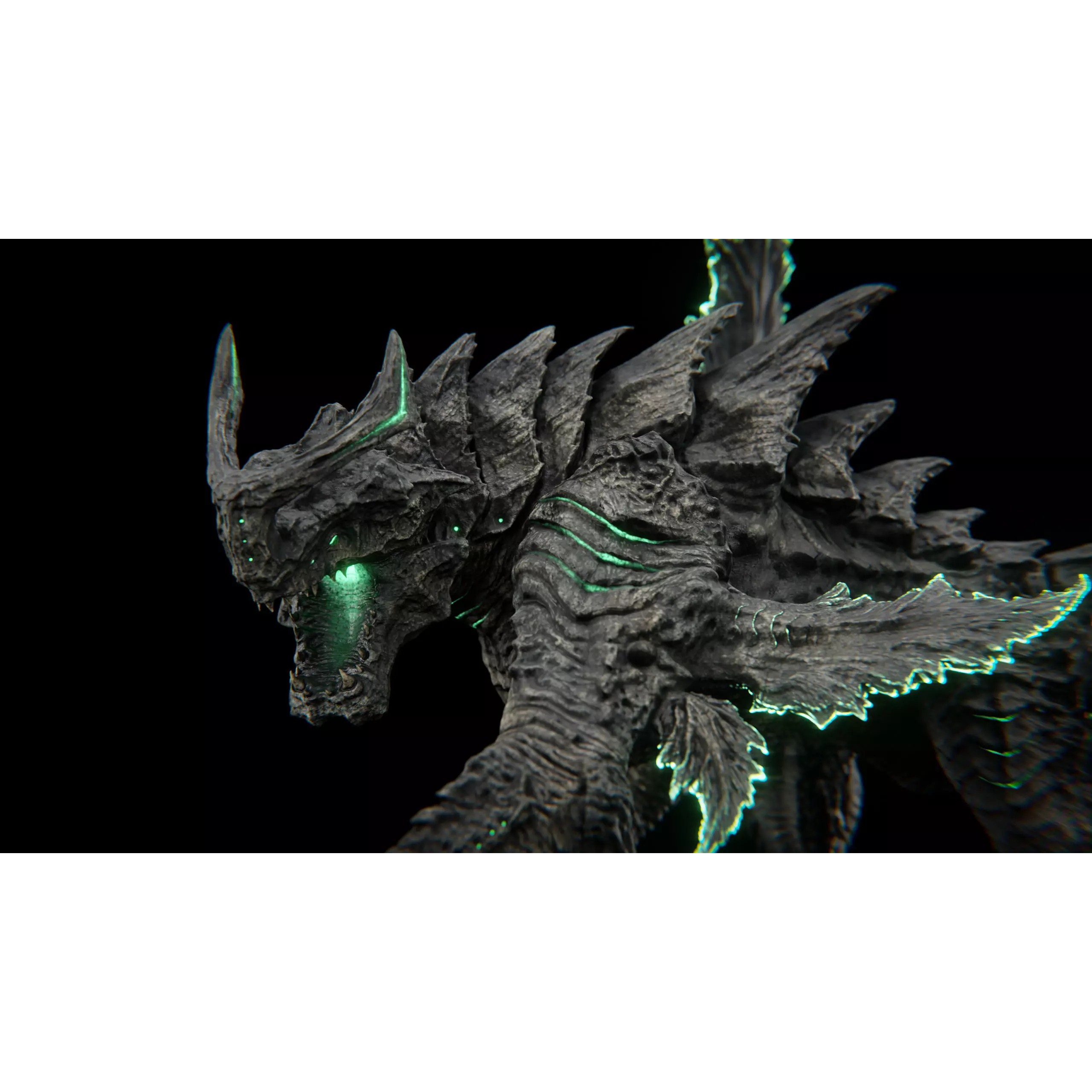 Alien Kaiju Creature - Low-Poly Game-Ready 3D Model - View 23