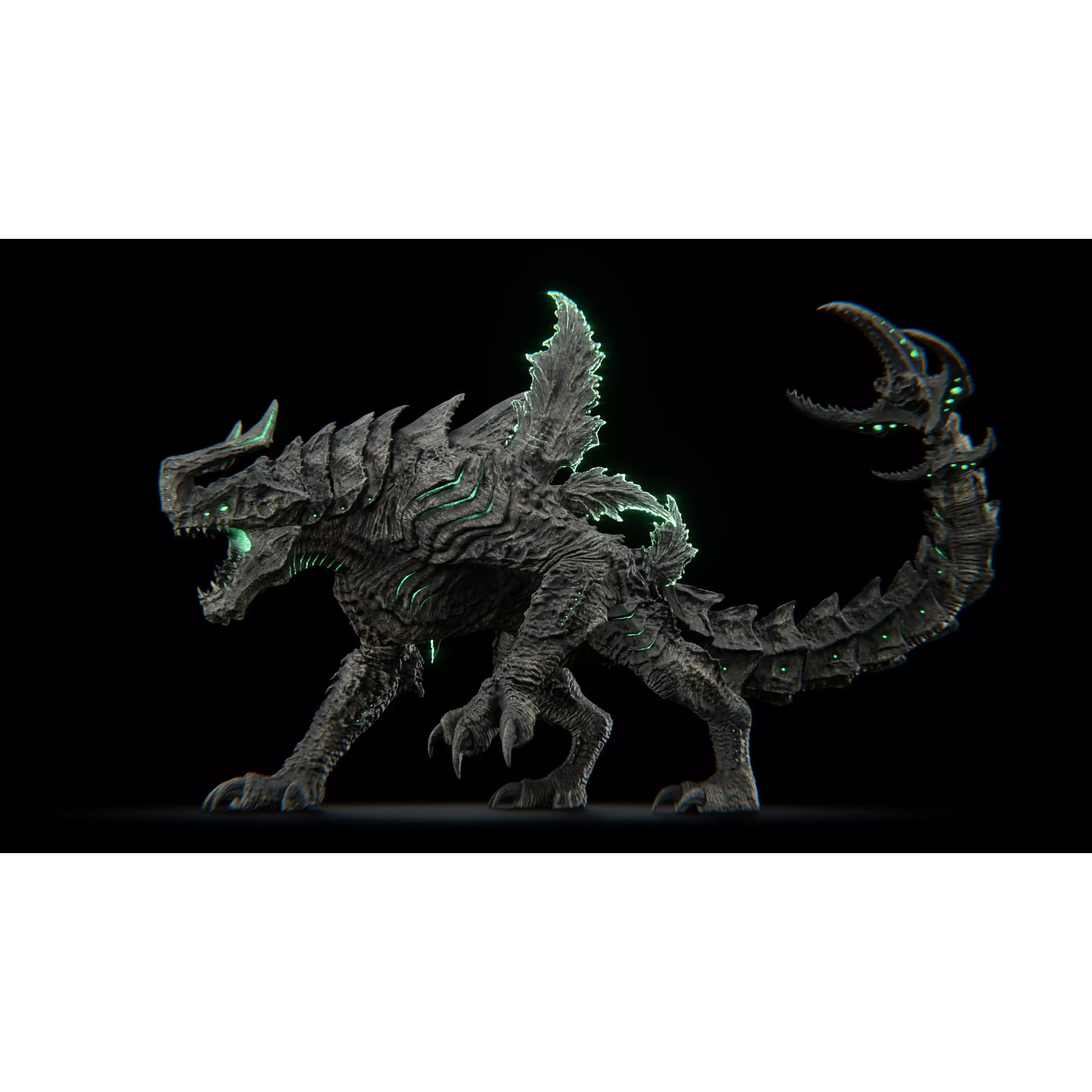 Alien Kaiju Creature - Low-Poly Game-Ready 3D Model - View 26