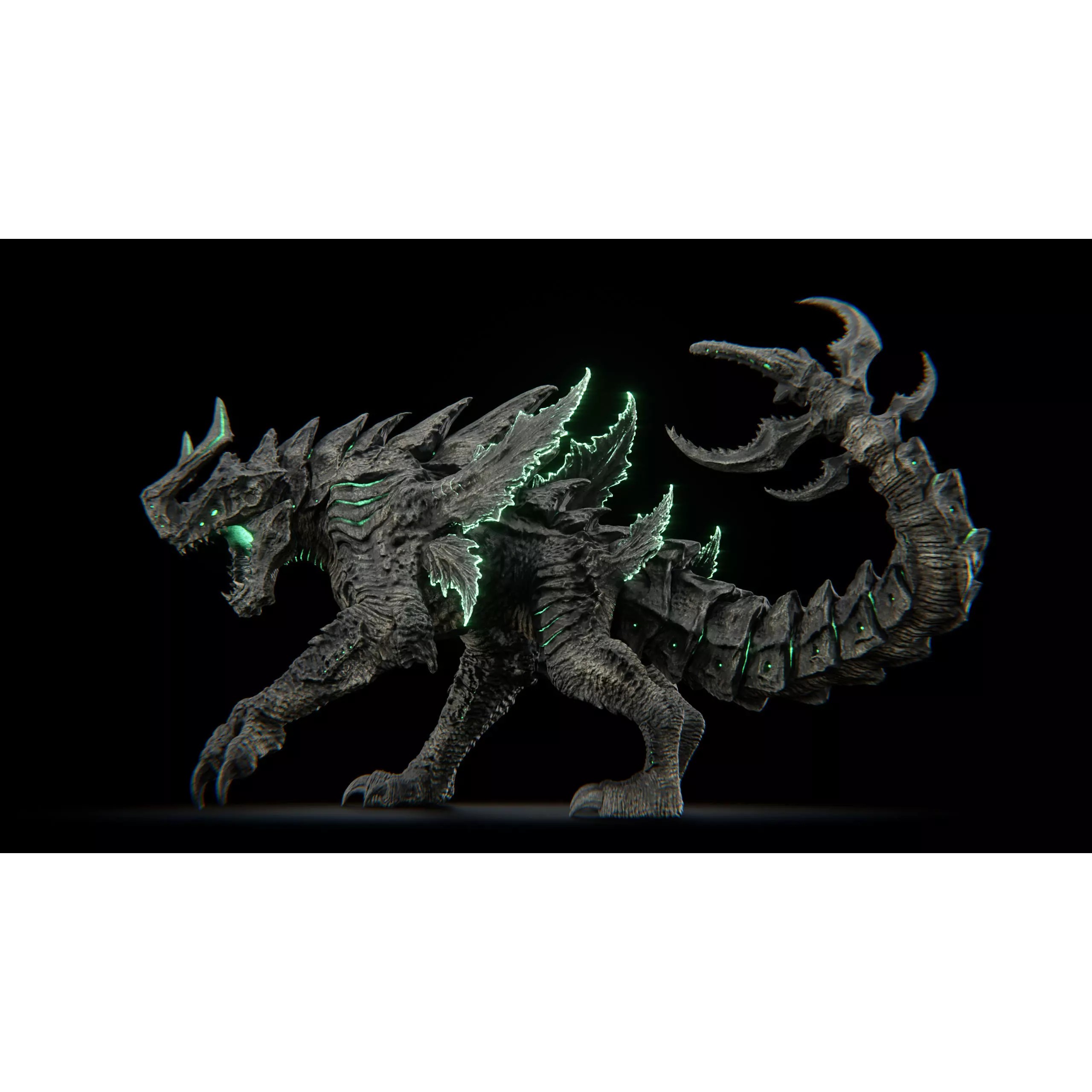Alien Kaiju Creature - Low-Poly Game-Ready 3D Model - View 27