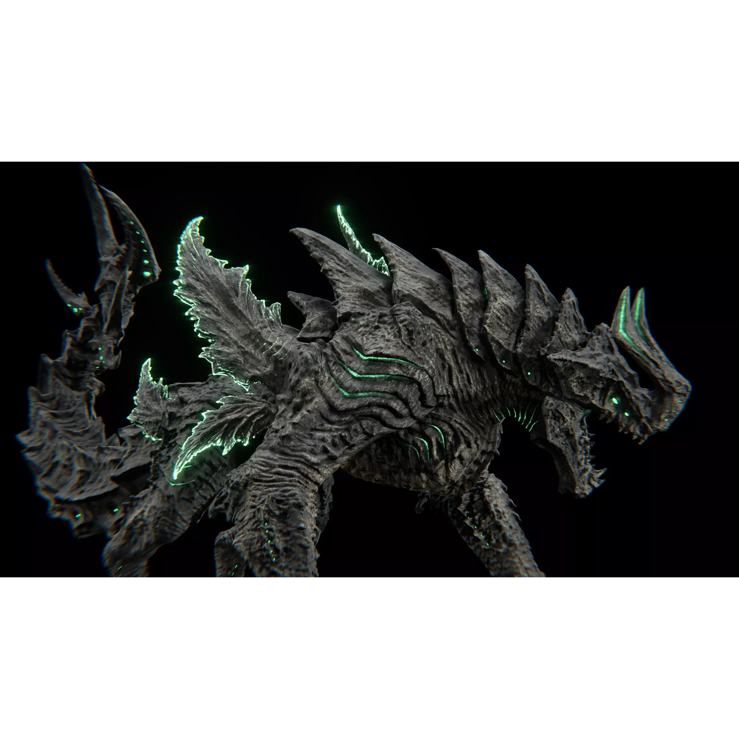 Alien Kaiju Creature - Low-Poly Game-Ready 3D Model - View 29