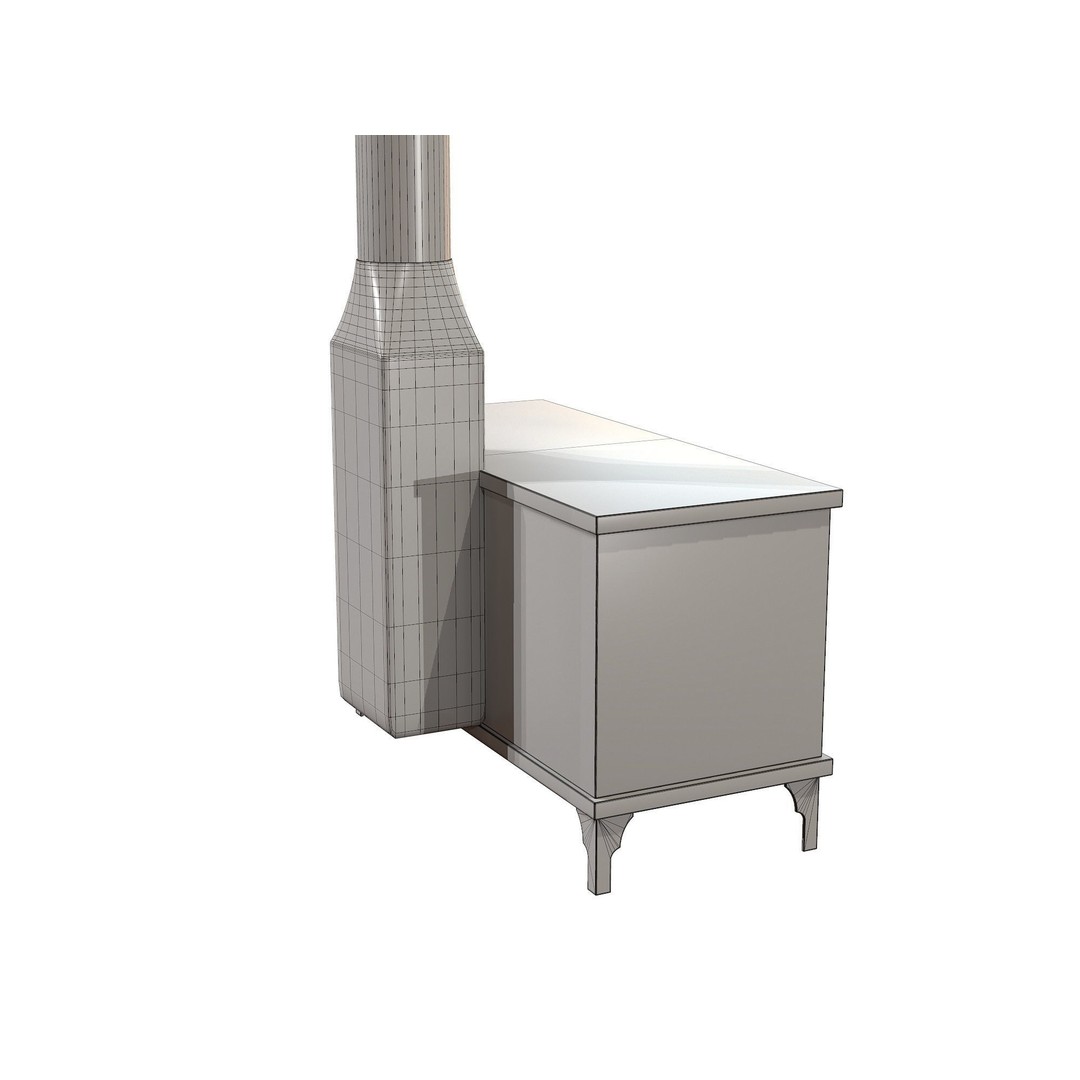 Retro Rust Stove 3D Model – Low Poly Metal Kitchen Asset, FBX - View 10