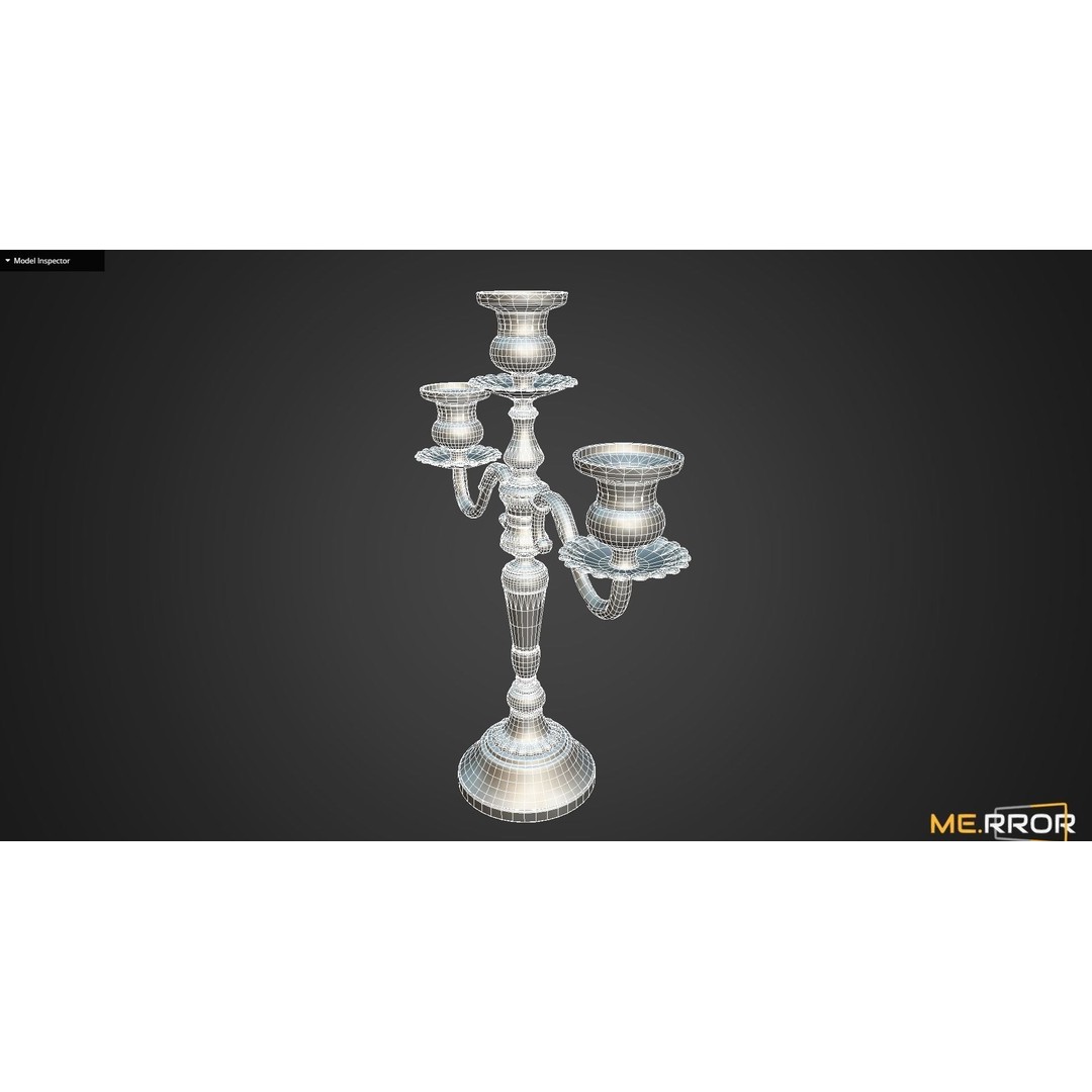 Antique Candle Stick 3D Model – Low Poly Game Ready Asset, FBX - View 12