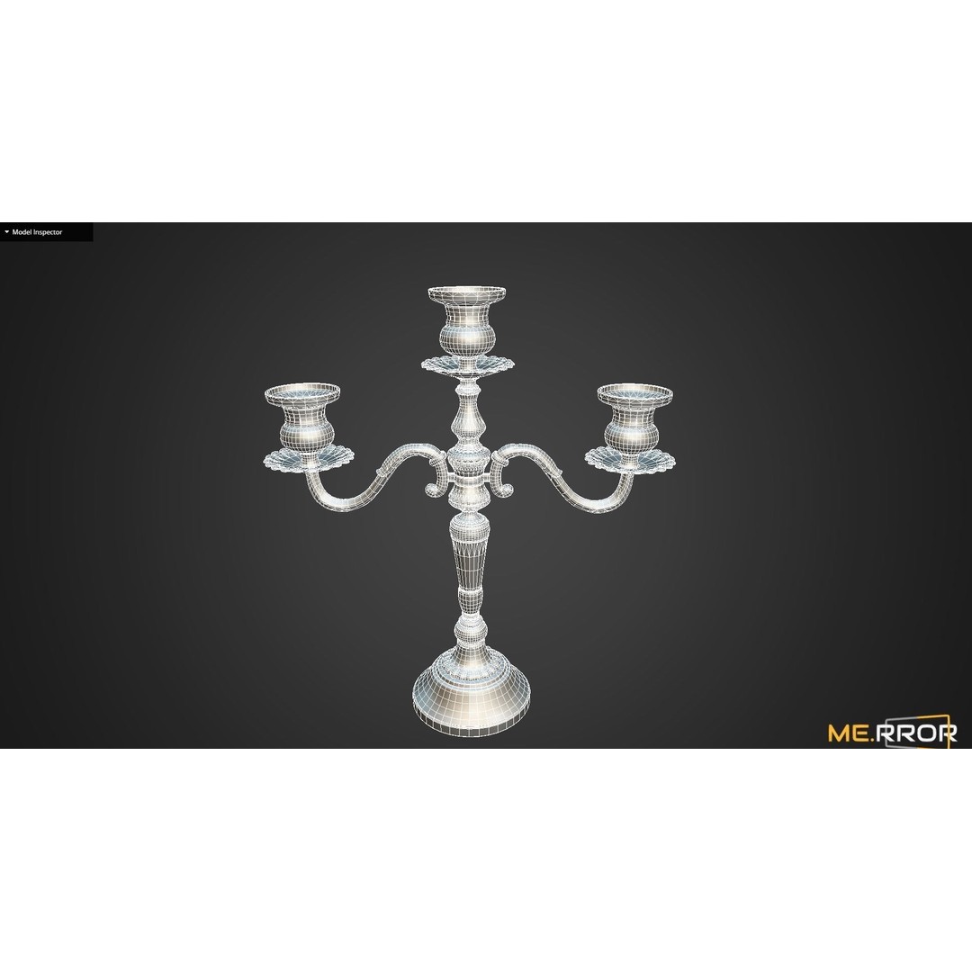 Antique Candle Stick 3D Model – Low Poly Game Ready Asset, FBX - View 13