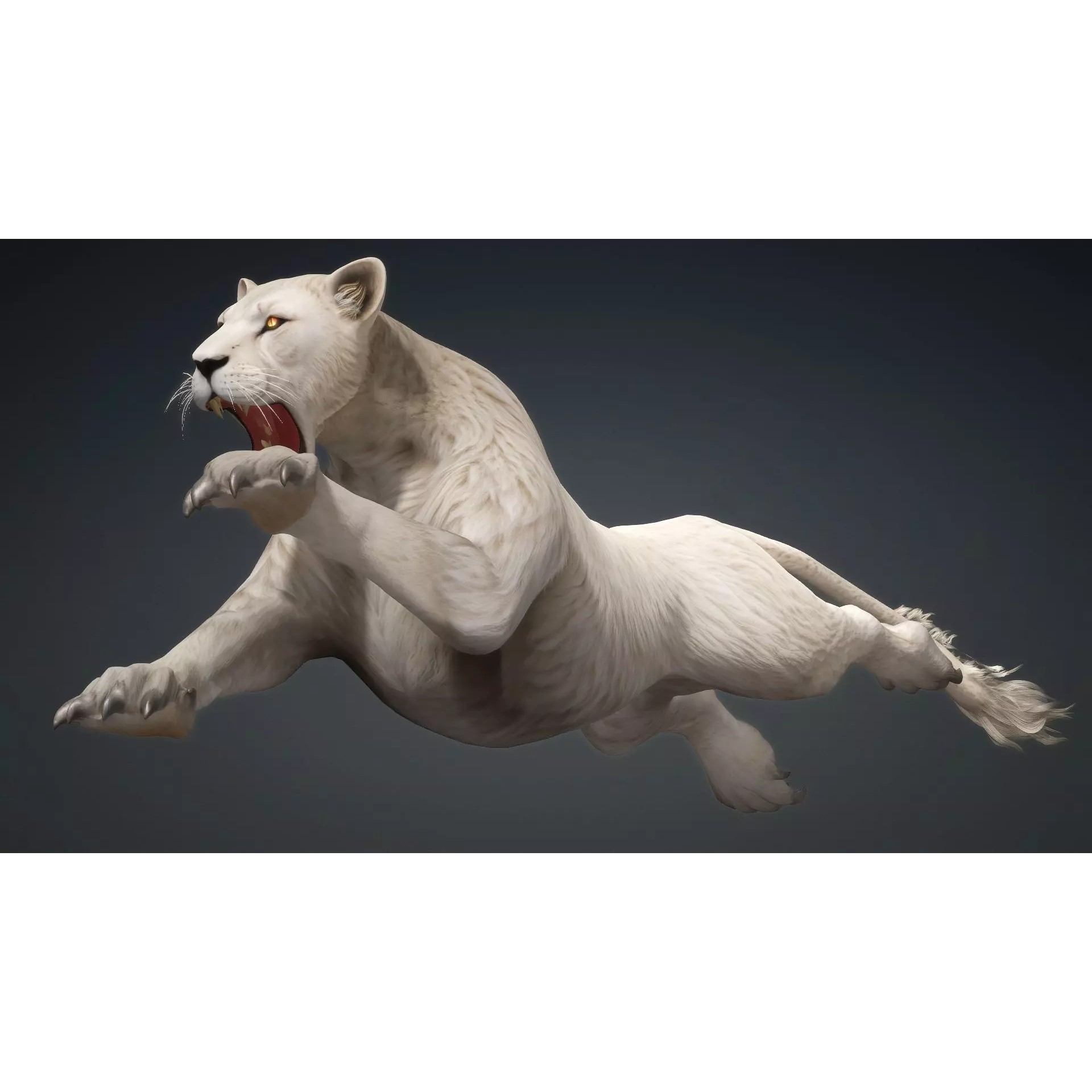 Sunfall Monarch Lion - Rigged Animated Game-Ready 3D Model - View 11