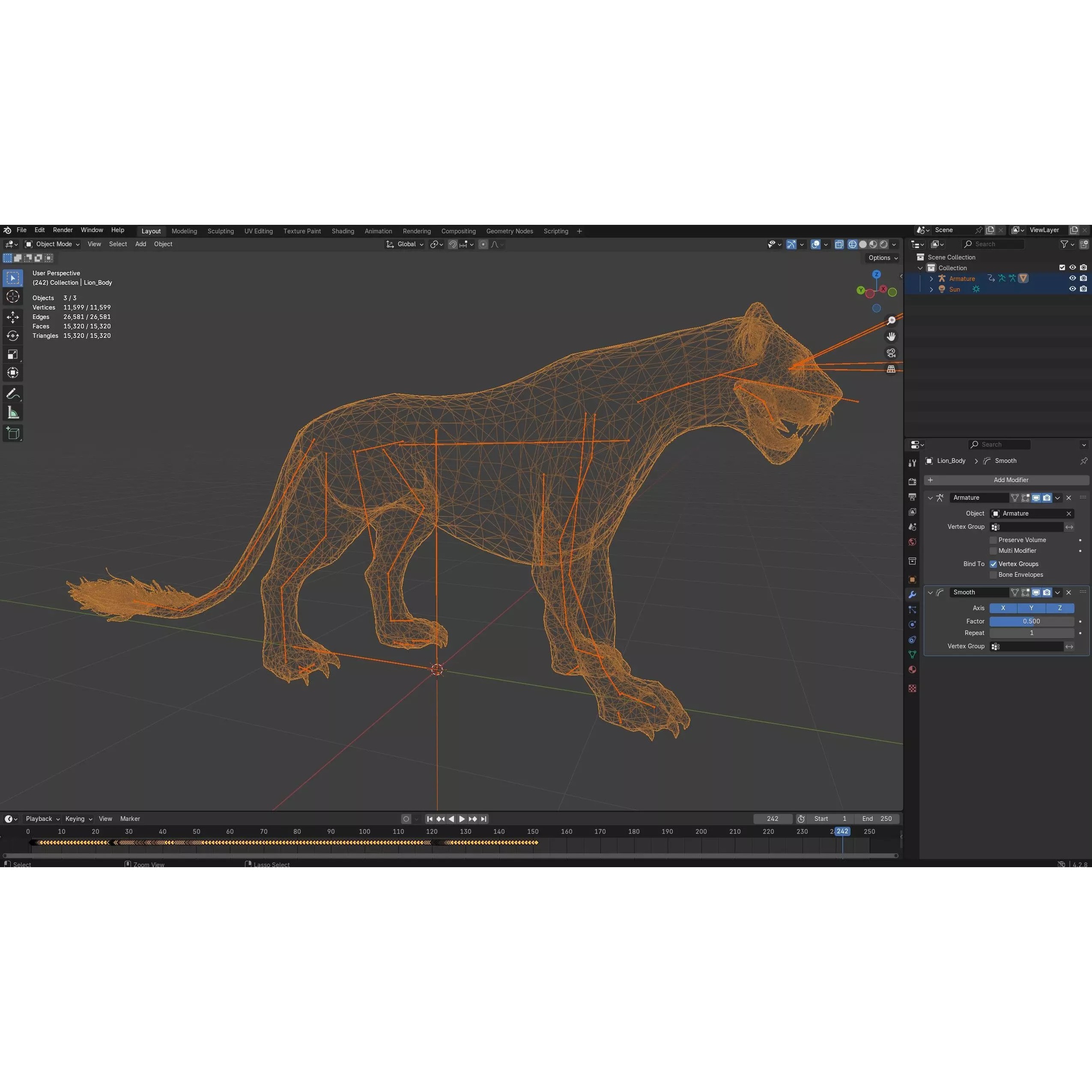 Sunfall Monarch Lion - Rigged Animated Game-Ready 3D Model - View 21