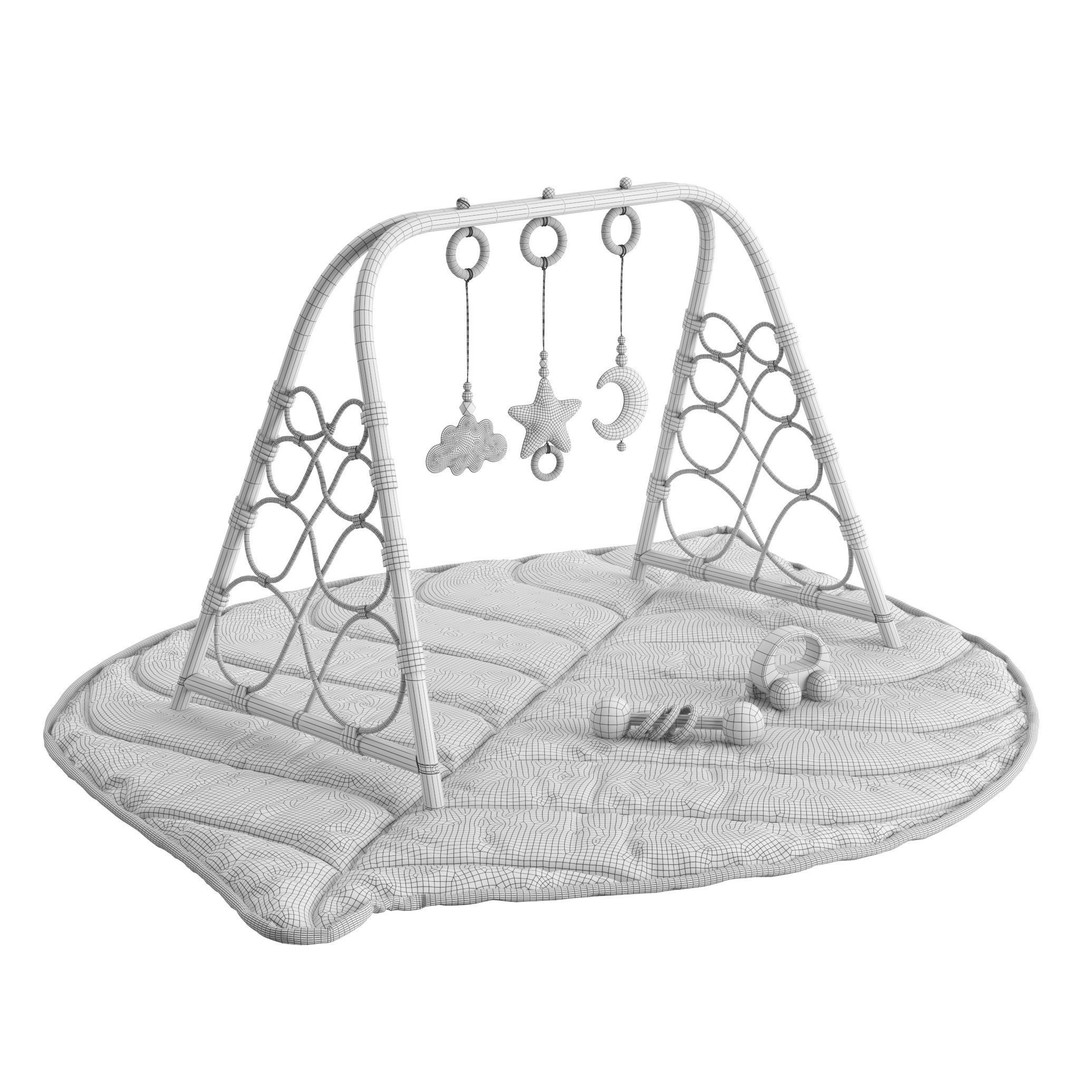 Aussie Adventures Baby Playgym 3D Model – Low Poly PBR Nursery Asset, FBX