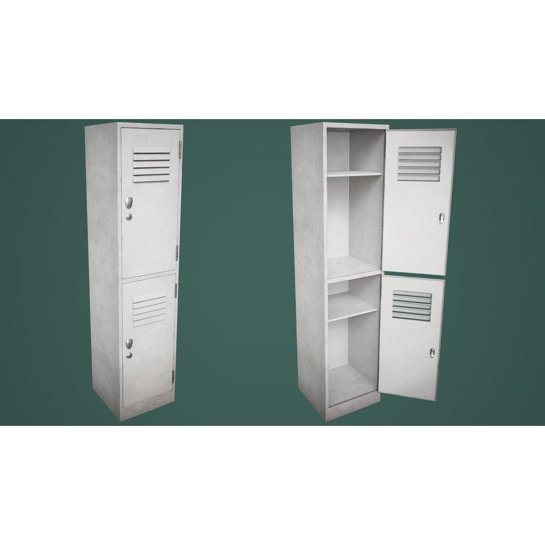 School Gym Locker 3D Model – Low Poly PBR Game Asset, FBX, OBJ - View 5