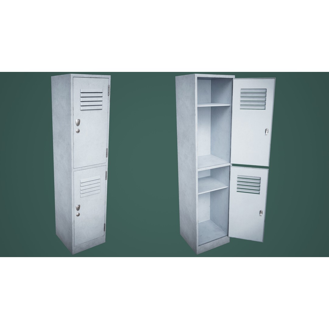 School Gym Locker 3D Model – Low Poly PBR Game Asset, FBX, OBJ - View 6