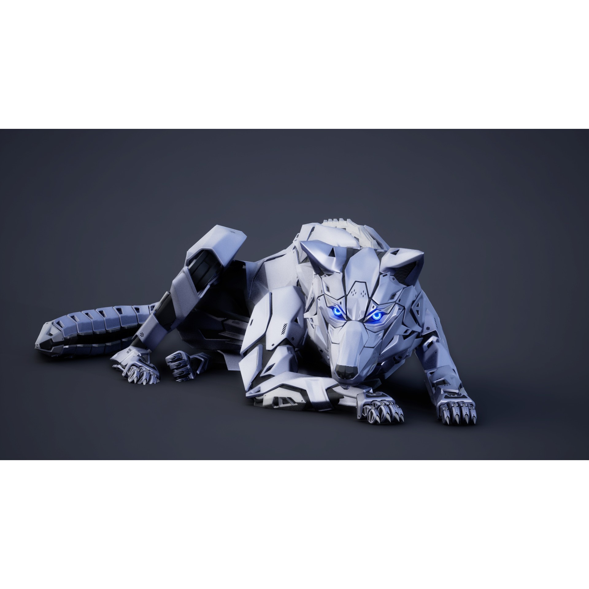 Robot Wolf - Low-Poly Game-Ready 3D Model