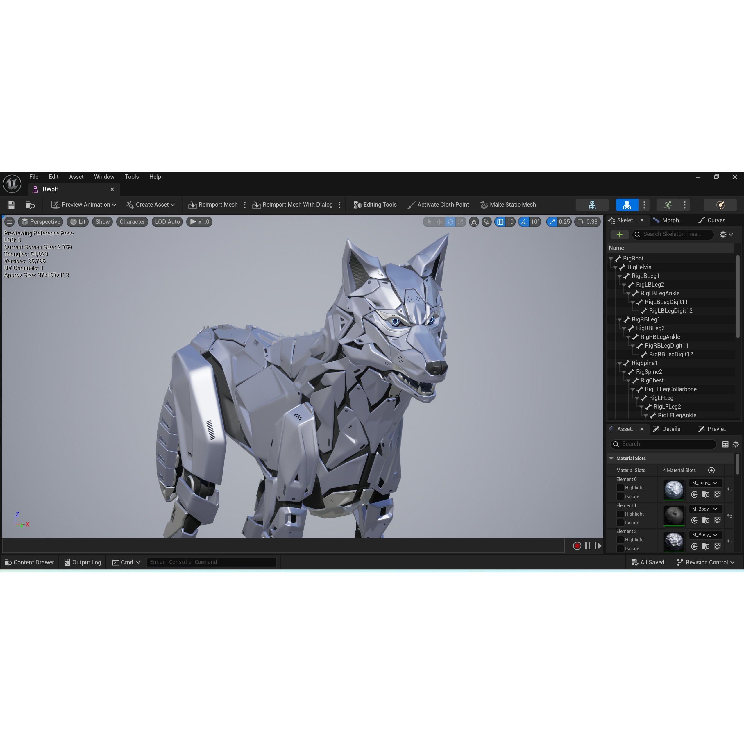 Robot Wolf - Low-Poly Game-Ready 3D Model - View 14