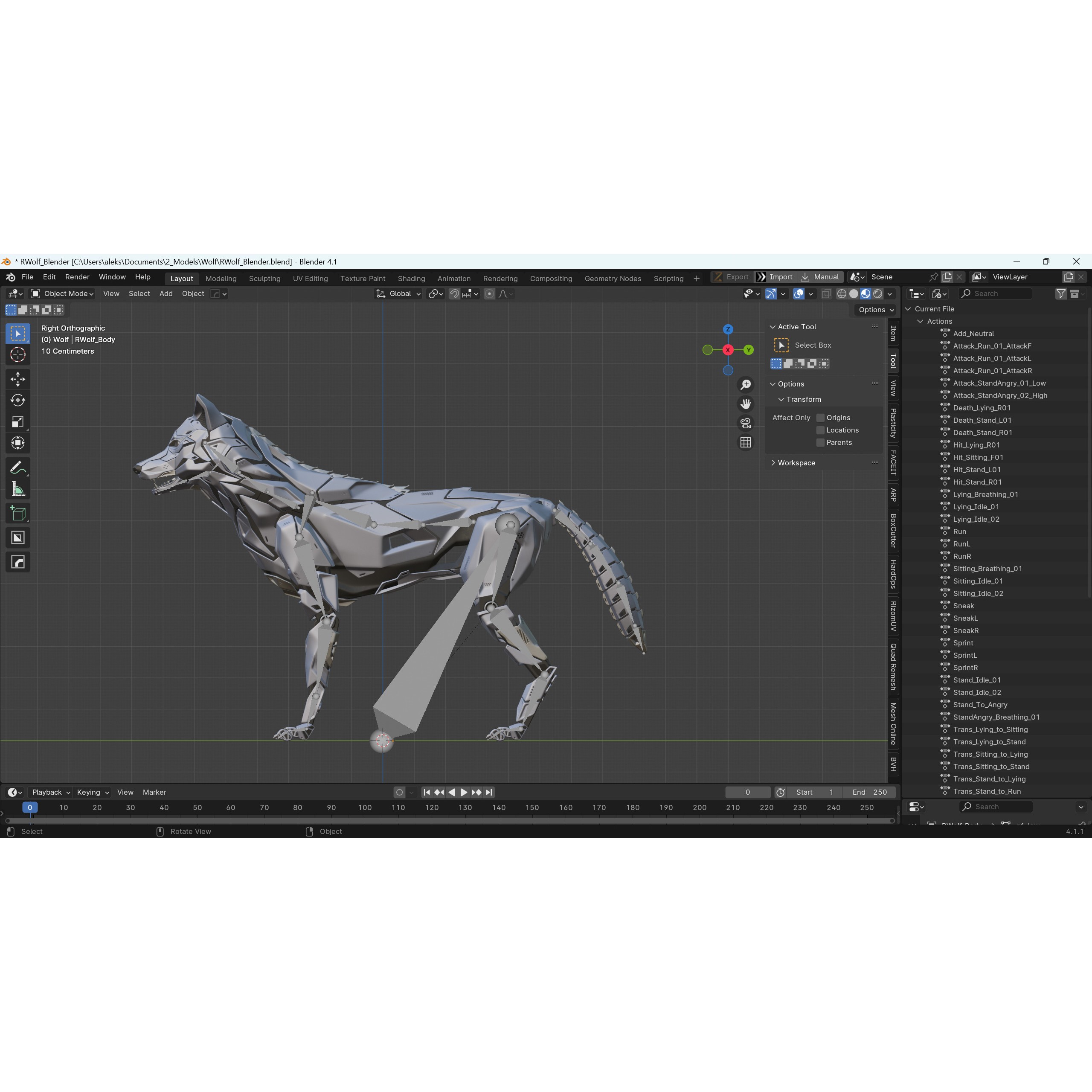 Robot Wolf - Low-Poly Game-Ready 3D Model - View 22